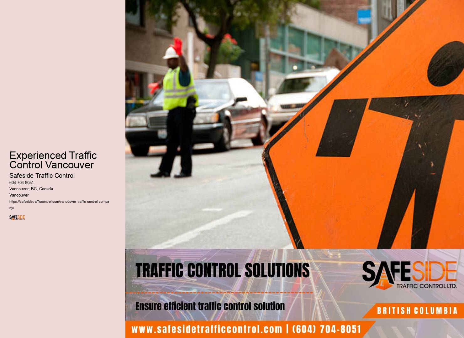 Construction site safety Experienced Traffic Control Vancouver