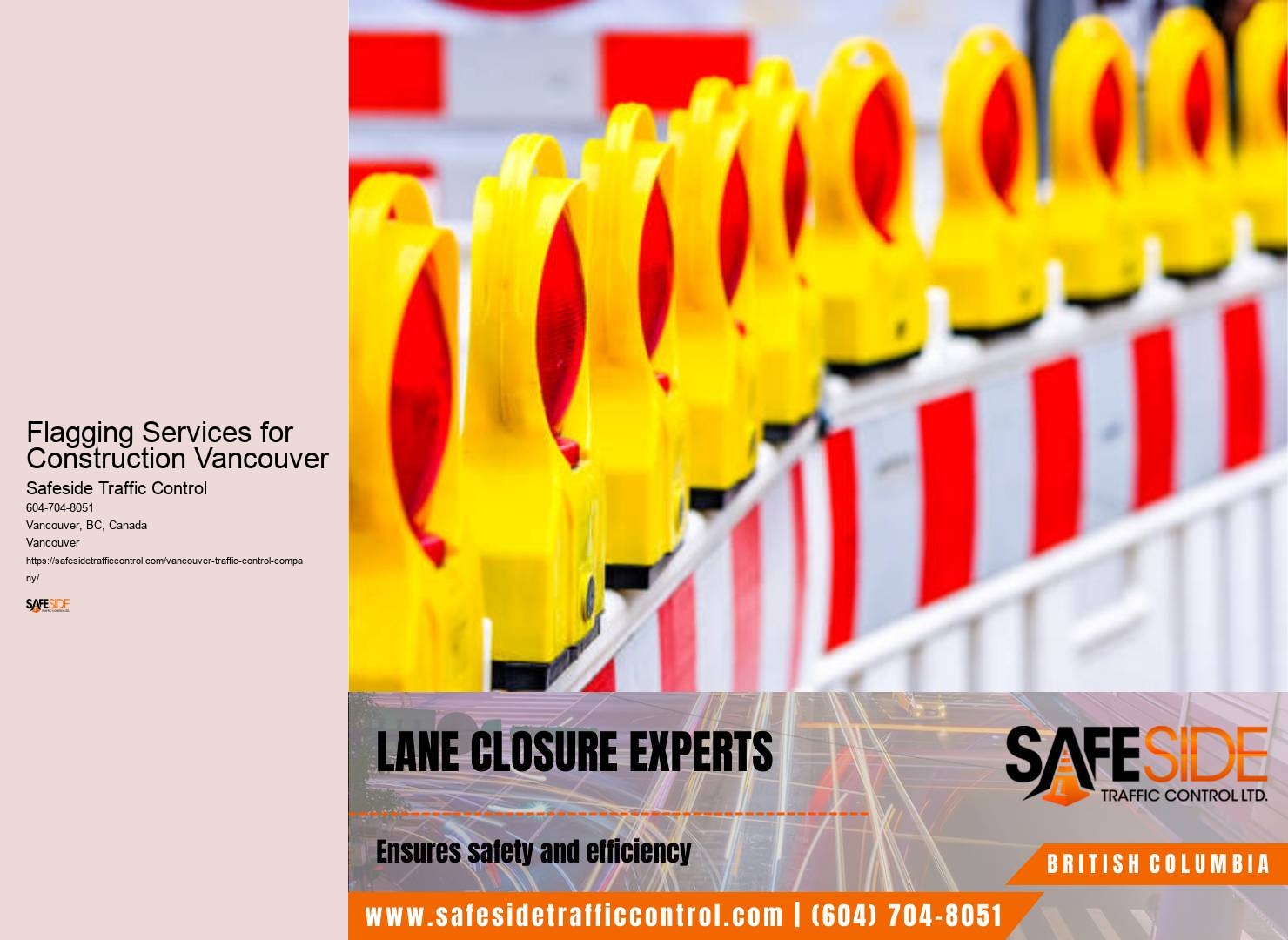 Wide variety of traffic cones in Flagging Services for Construction Vancouver
