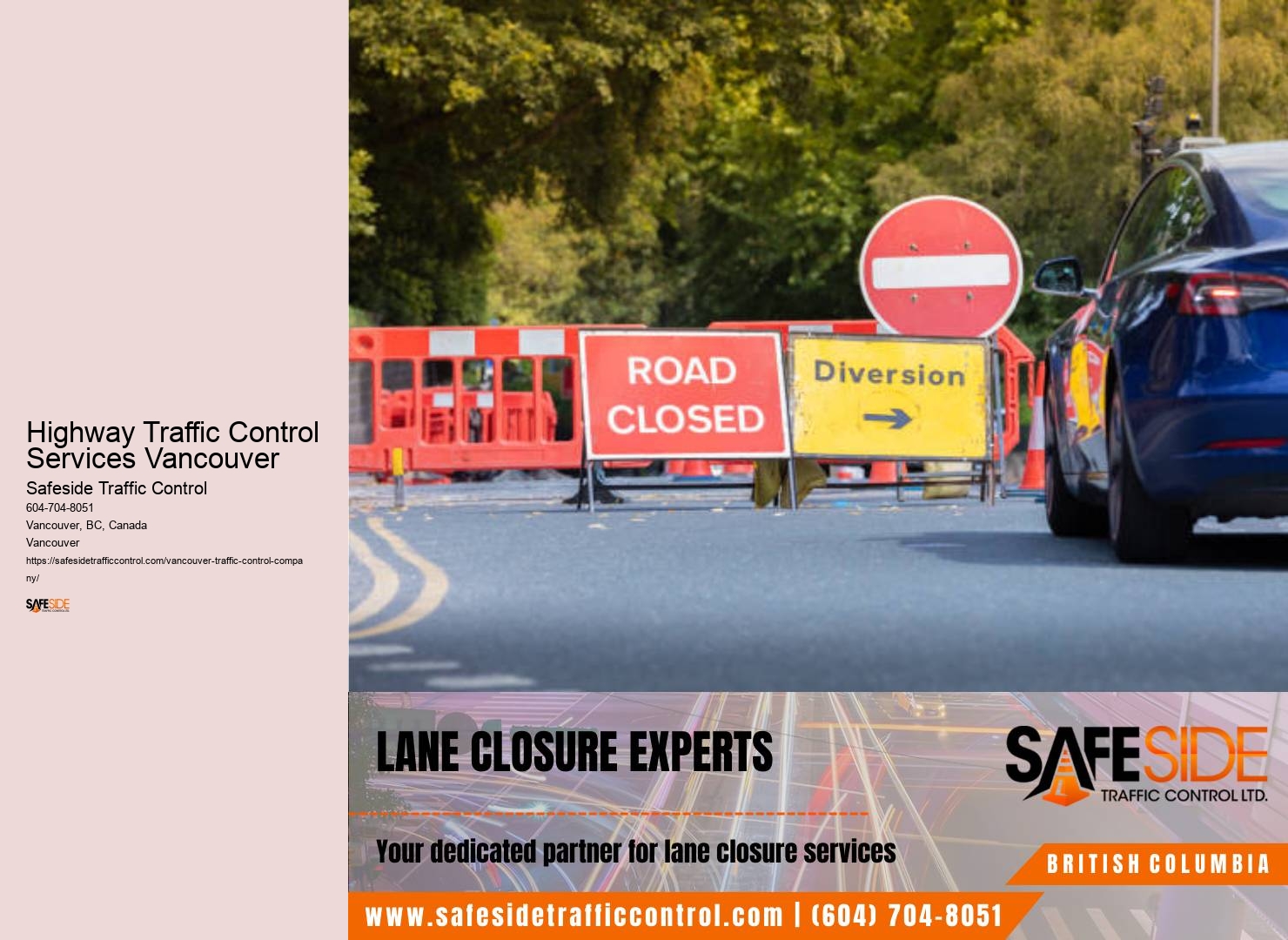 Responsive and professional traffic control services in Highway Traffic Control Services Vancouver