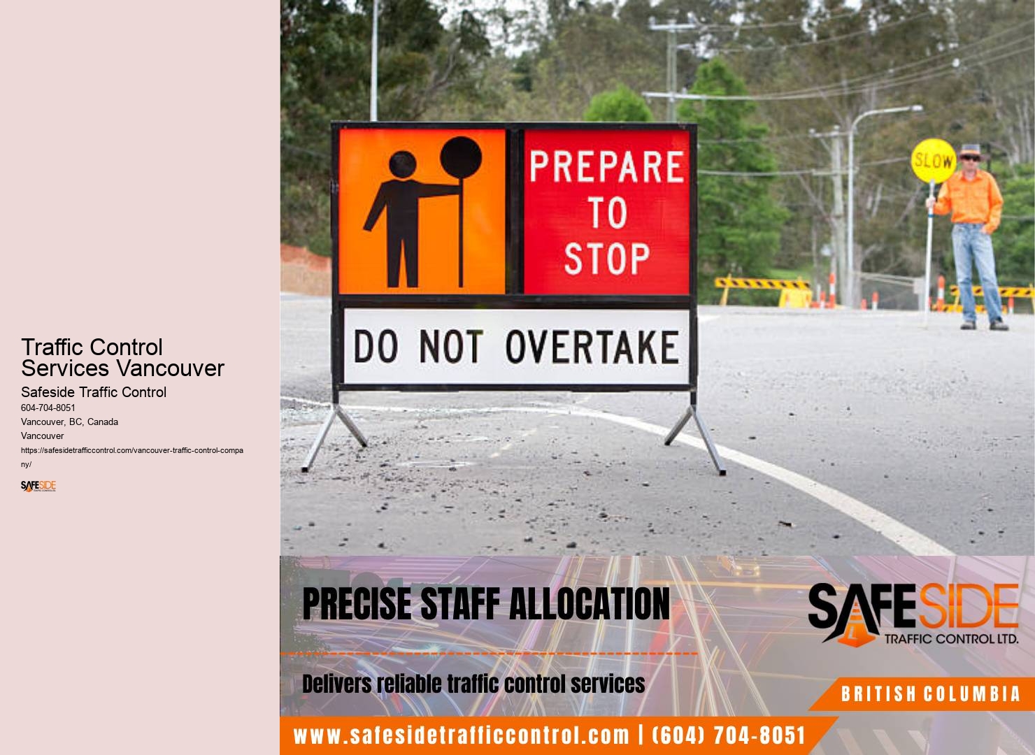 Traffic Control Services Vancouver pedestrian safety signage installation