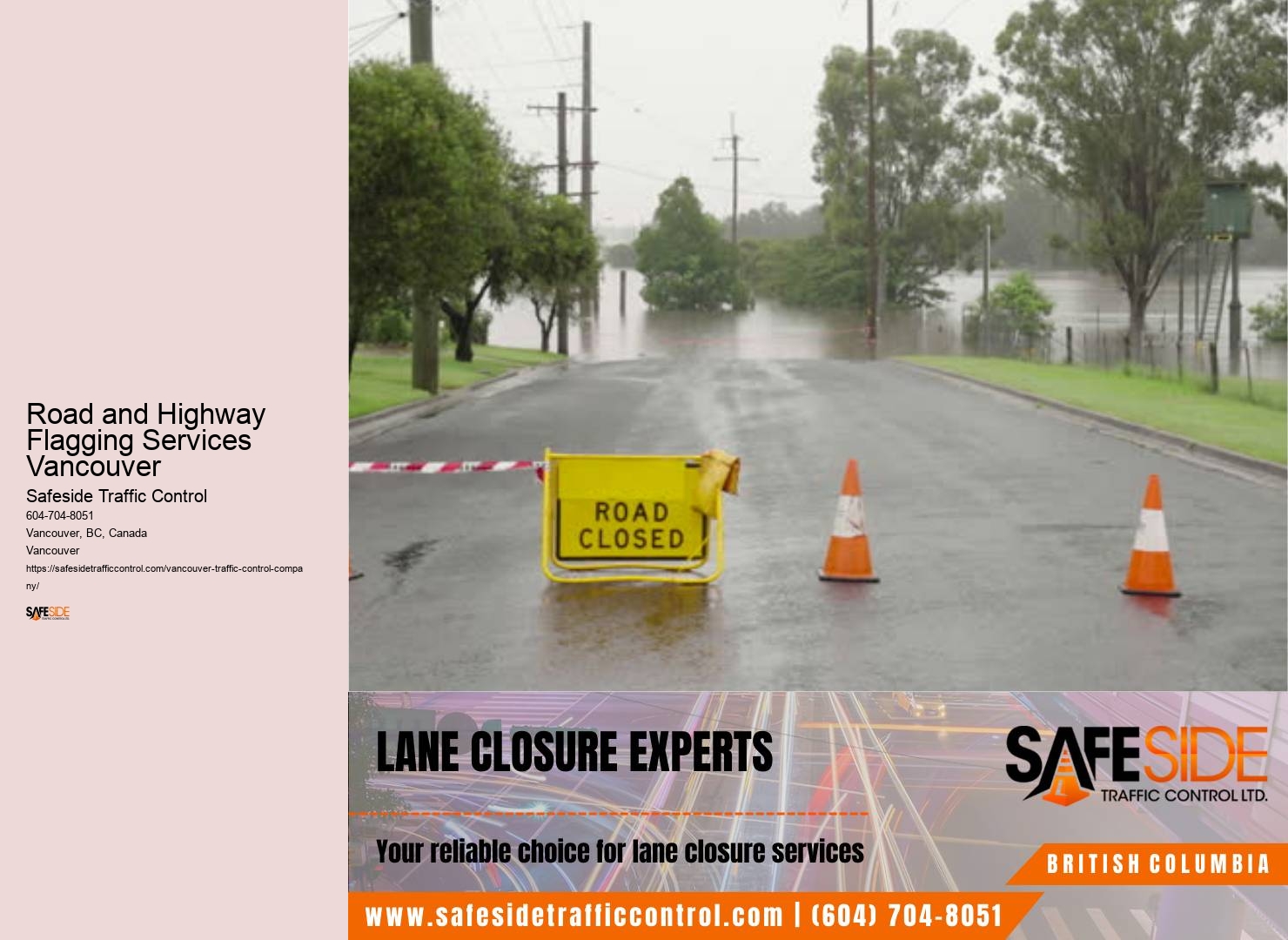 Trusted construction zones Road and Highway Flagging Services Vancouver