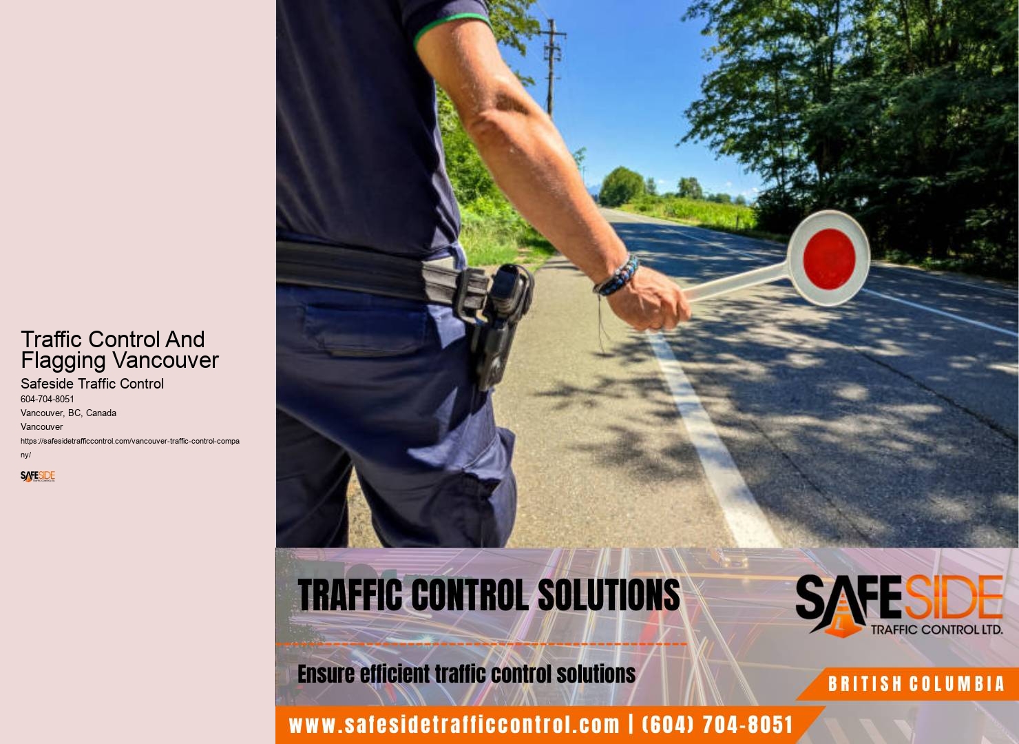 Traffic control equipment installation and maintenance Traffic Control And Flagging Vancouver
