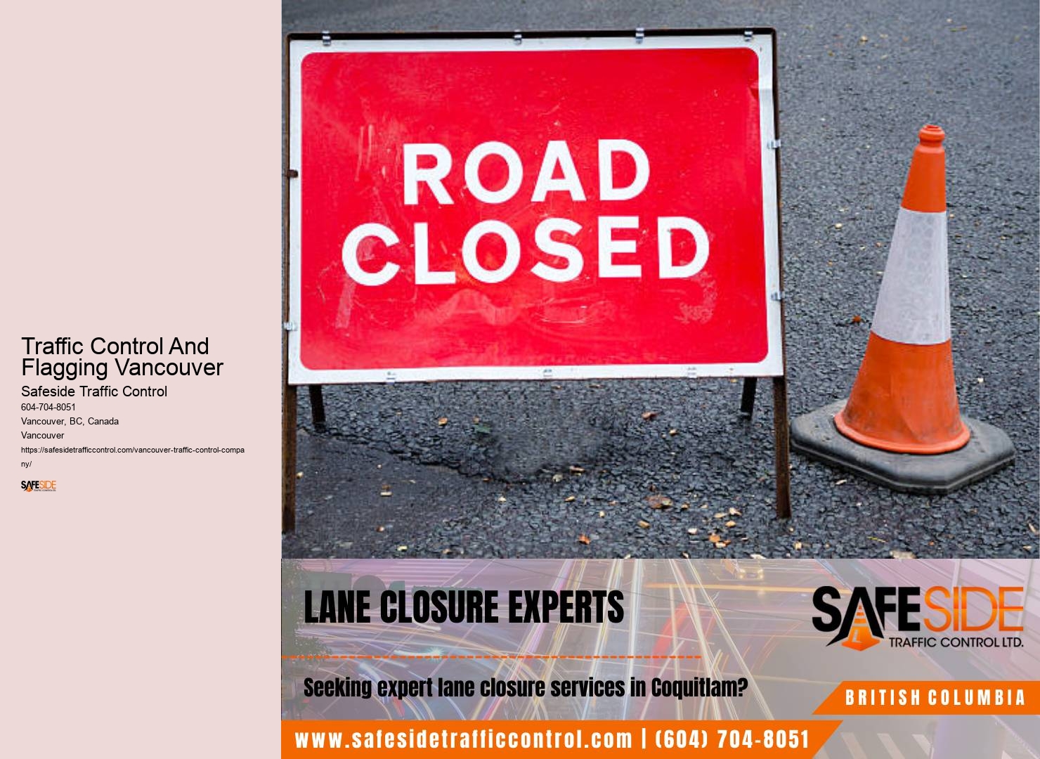 Roadwork traffic control flaggers rental Traffic Control And Flagging Vancouver