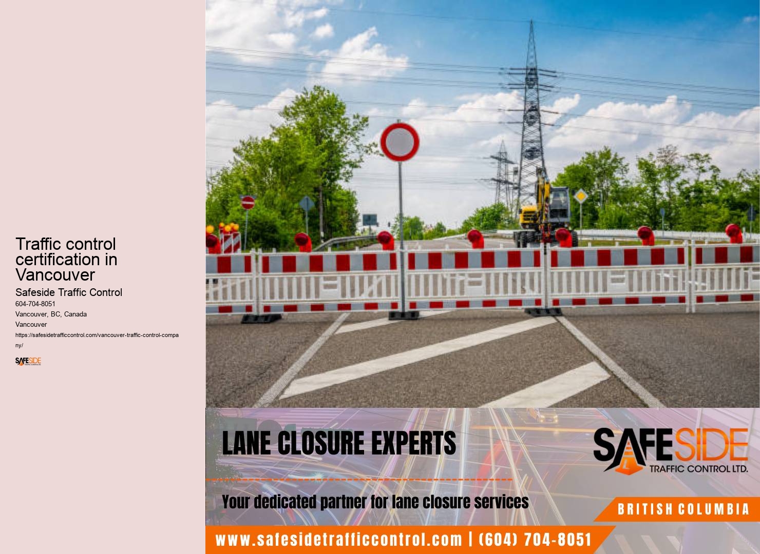Traffic control certification in Vancouver traffic safety regulations