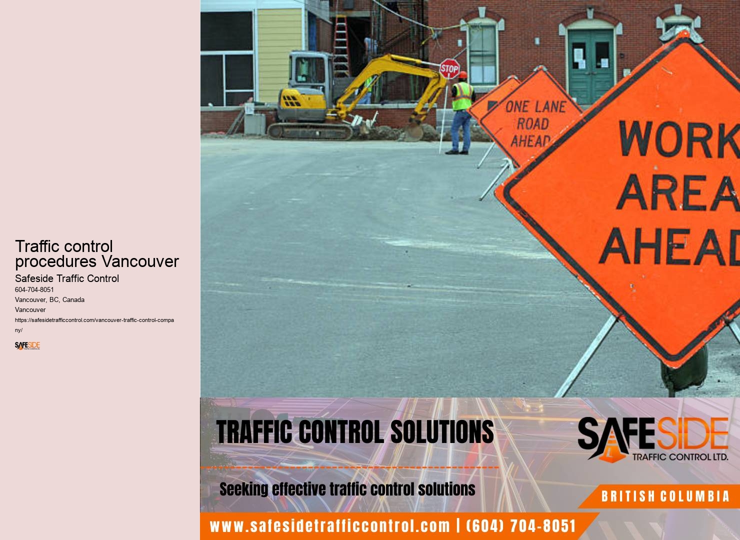 Secure and controlled construction zone setup in Traffic control procedures Vancouver