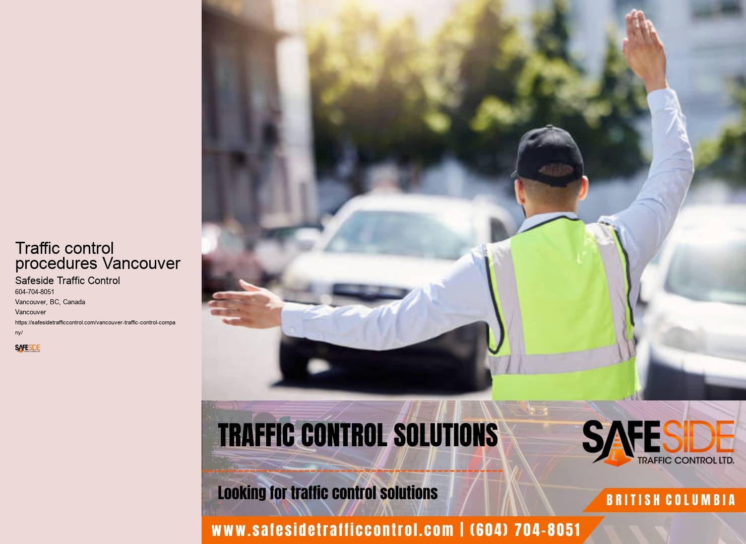 Construction traffic management Traffic control procedures Vancouver