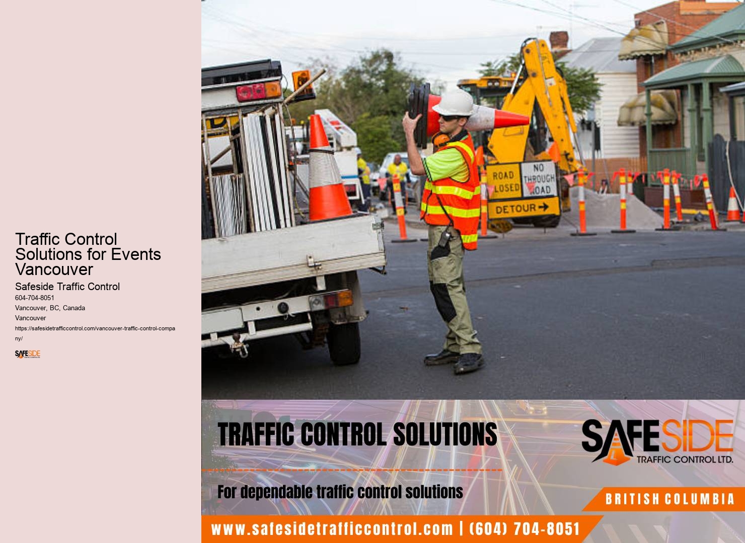 Roadwork traffic control devices repair Traffic Control Solutions for Events Vancouver