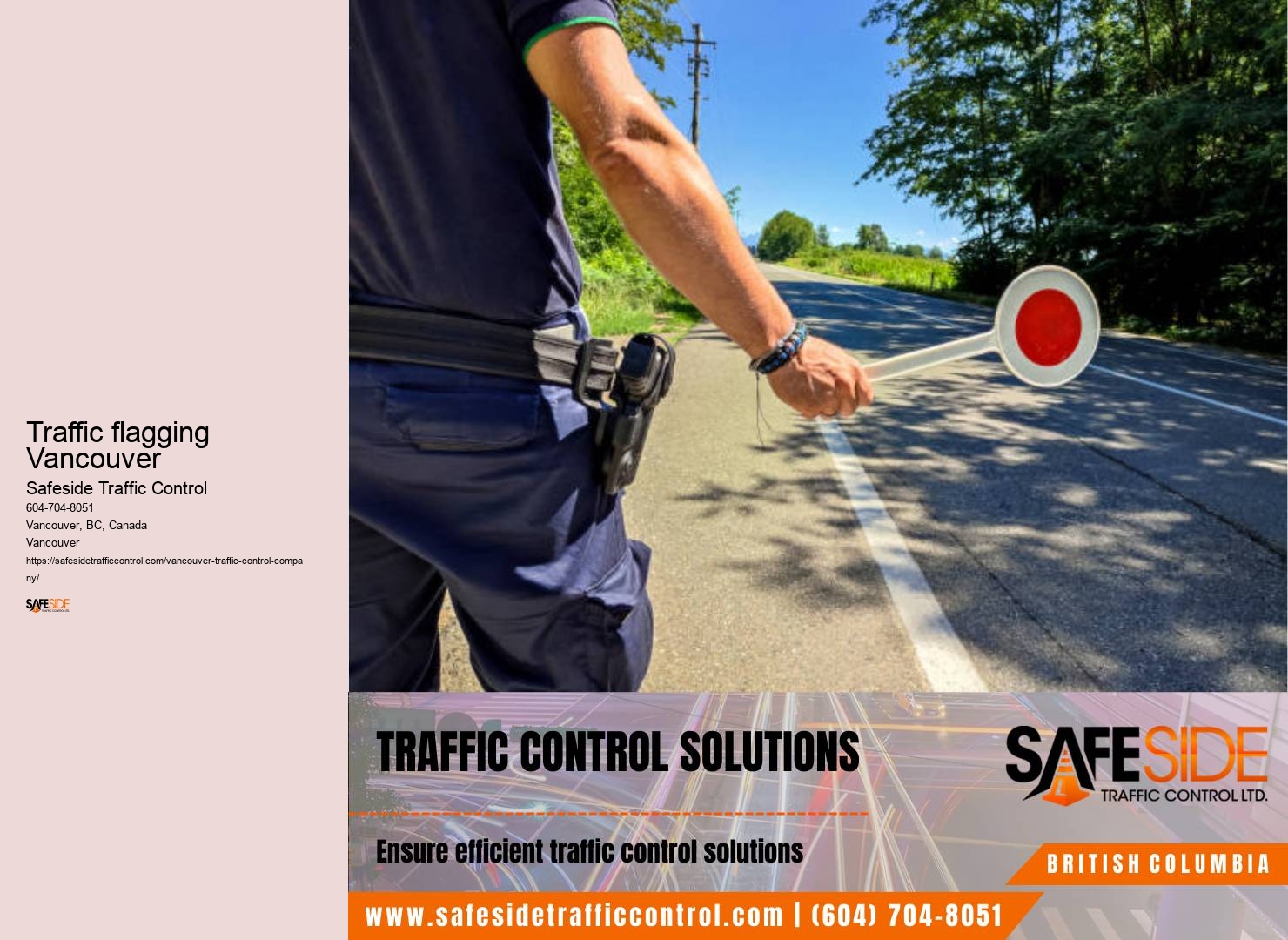 Traffic control training programs Traffic flagging Vancouver