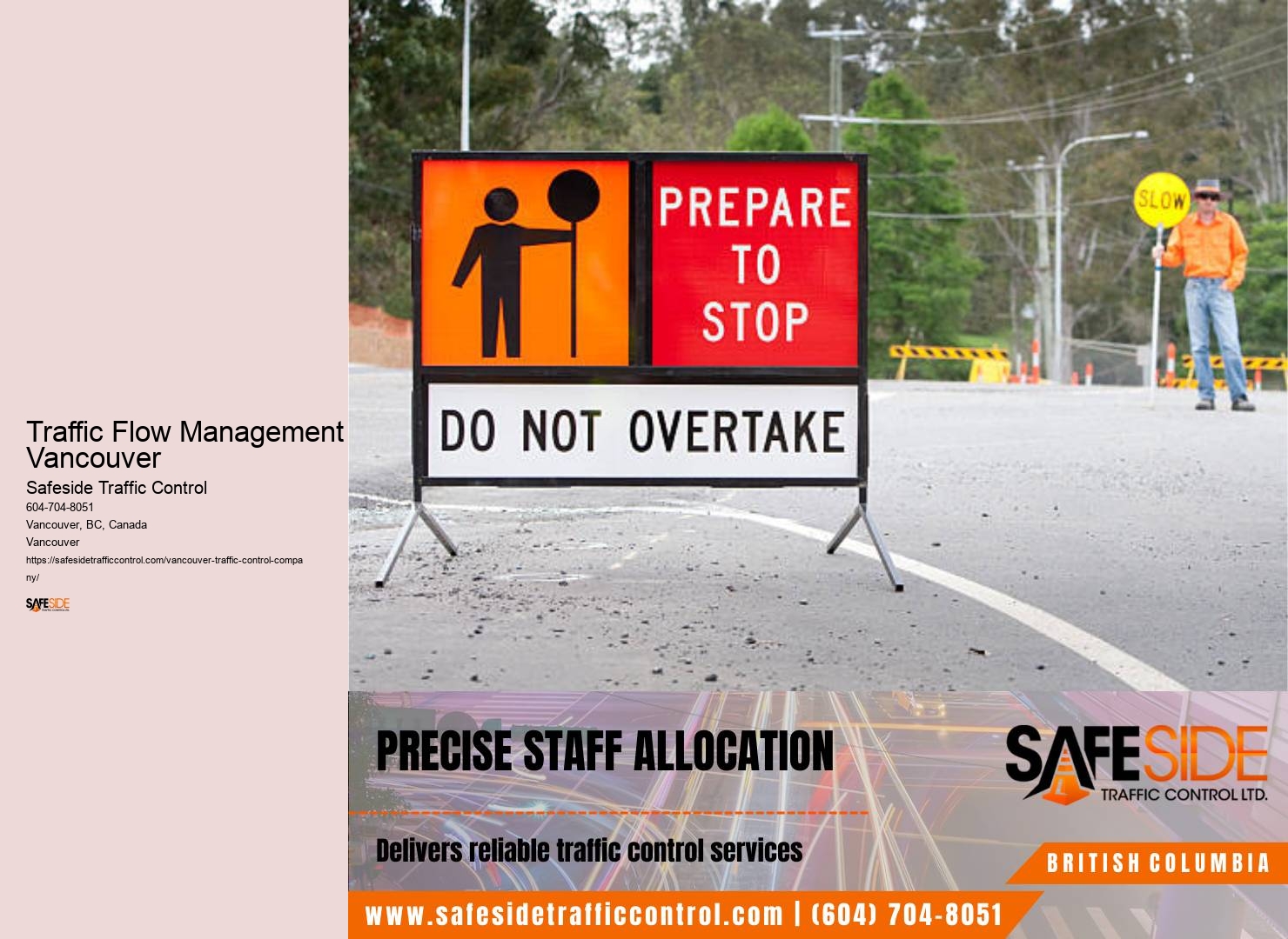 Construction zone safety solutions Traffic Flow Management Vancouver