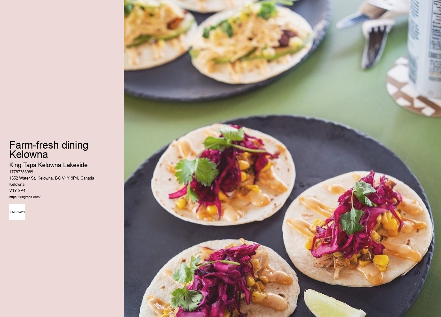 Lakeside dining with farm-fresh ingredients Kelowna