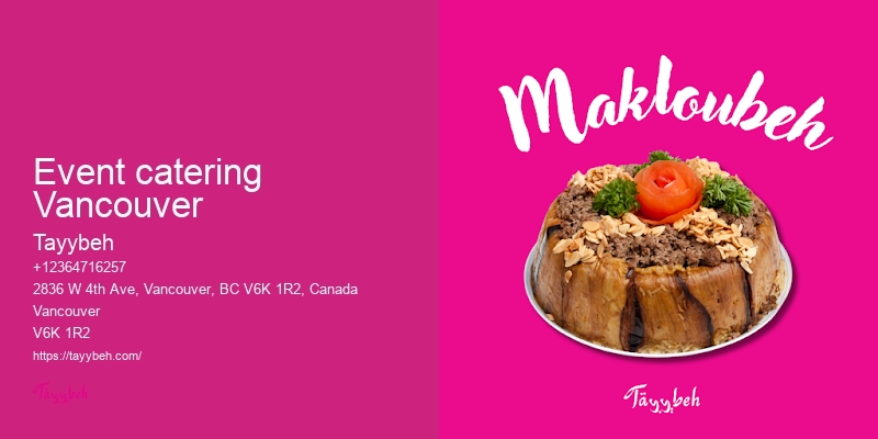 Catering for weddings and events Vancouver