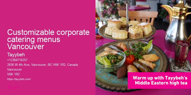 Customizable corporate catering menus Vancouver