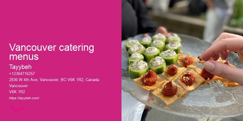 Vancouver catering menus