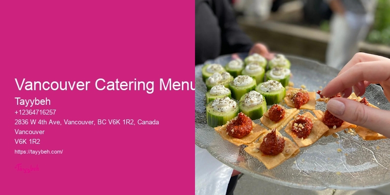 Vancouver Catering Menu