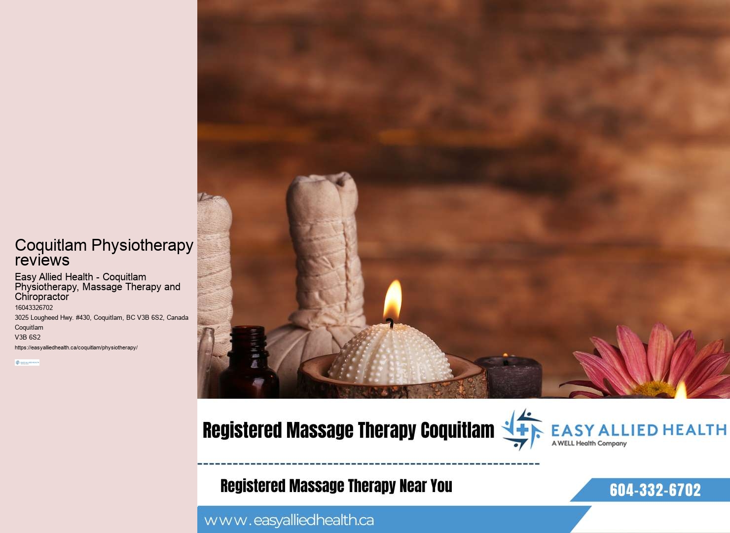 Coquitlam Physiotherapy facility amenities