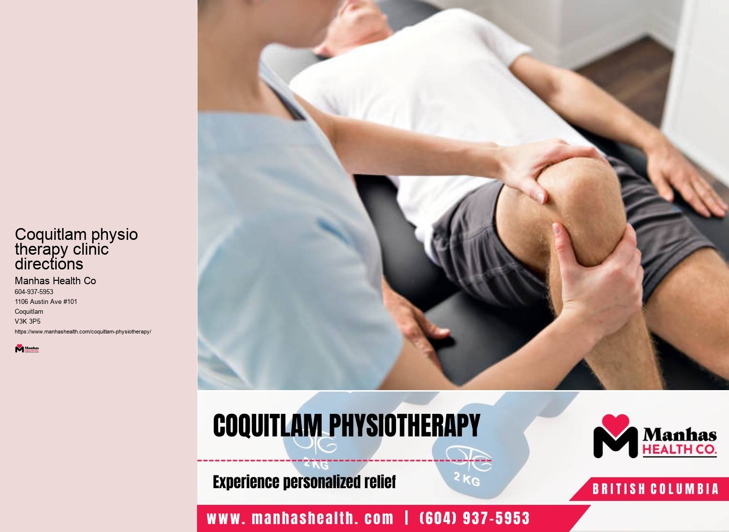 Physiotherapy for seniors Coquitlam physio therapy clinic directions