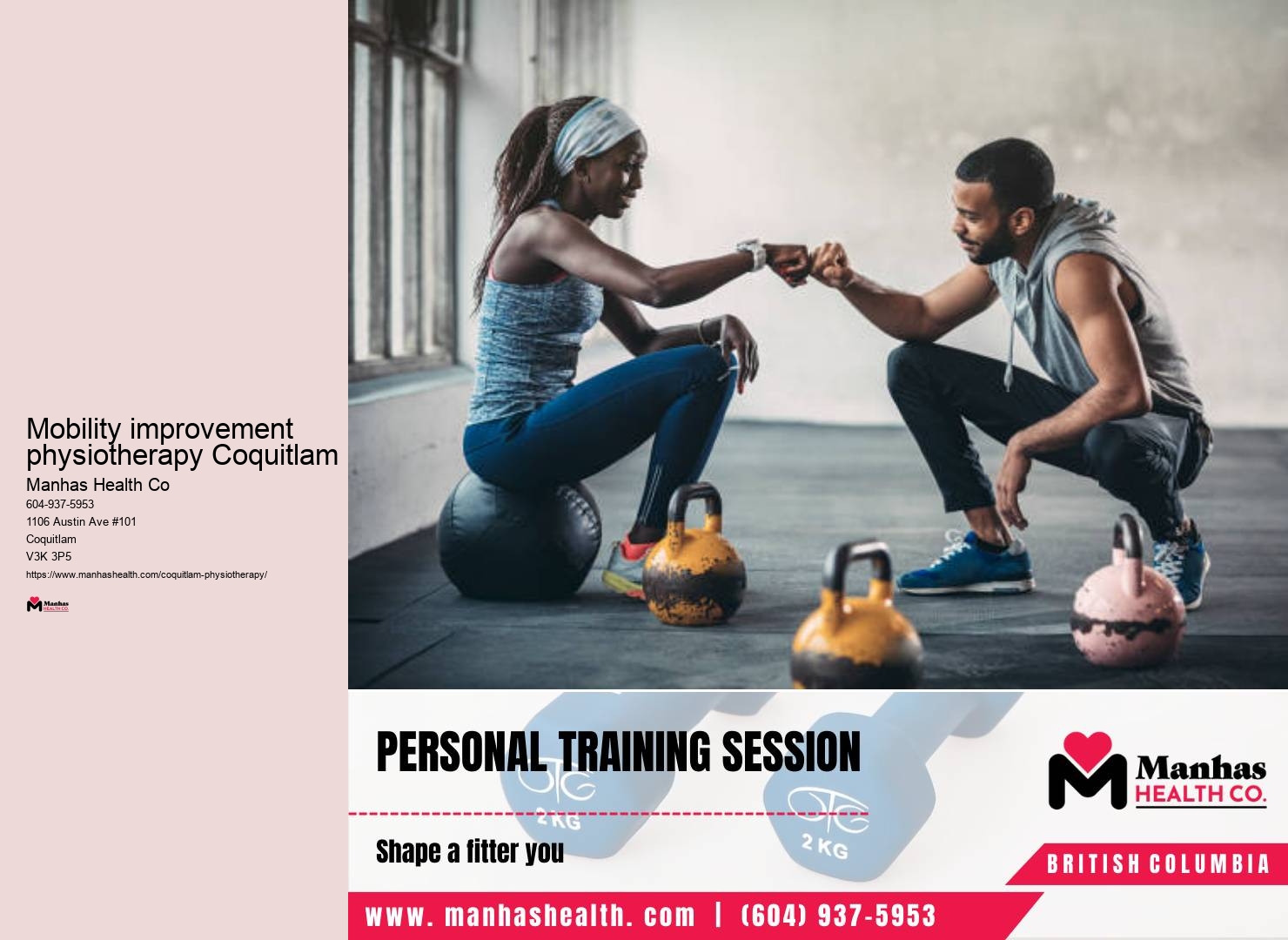 Mobility improvement physiotherapy Coquitlam physiotherapy for coordination improvement