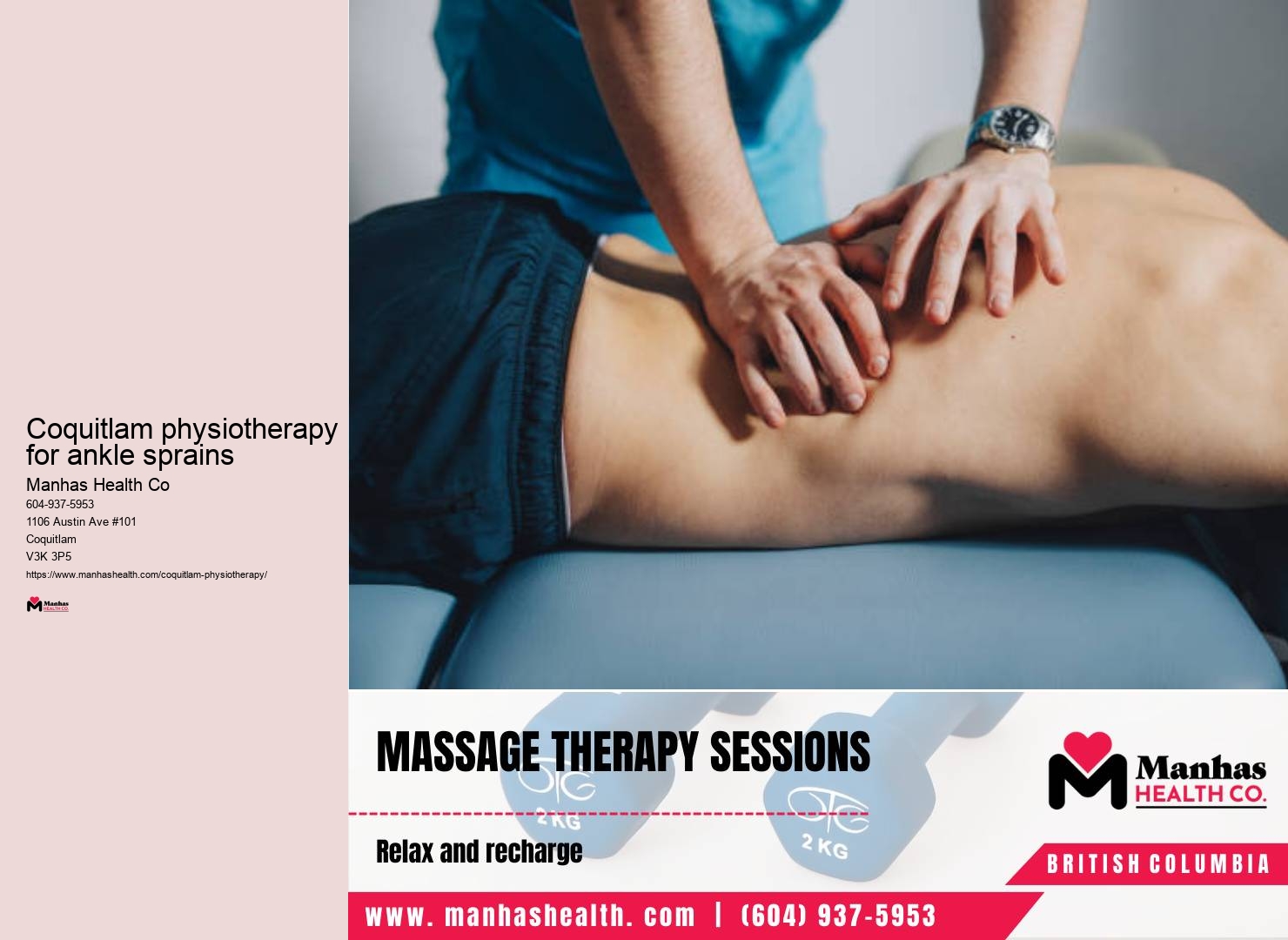 Pediatric physiotherapy services Coquitlam physiotherapy for ankle sprains