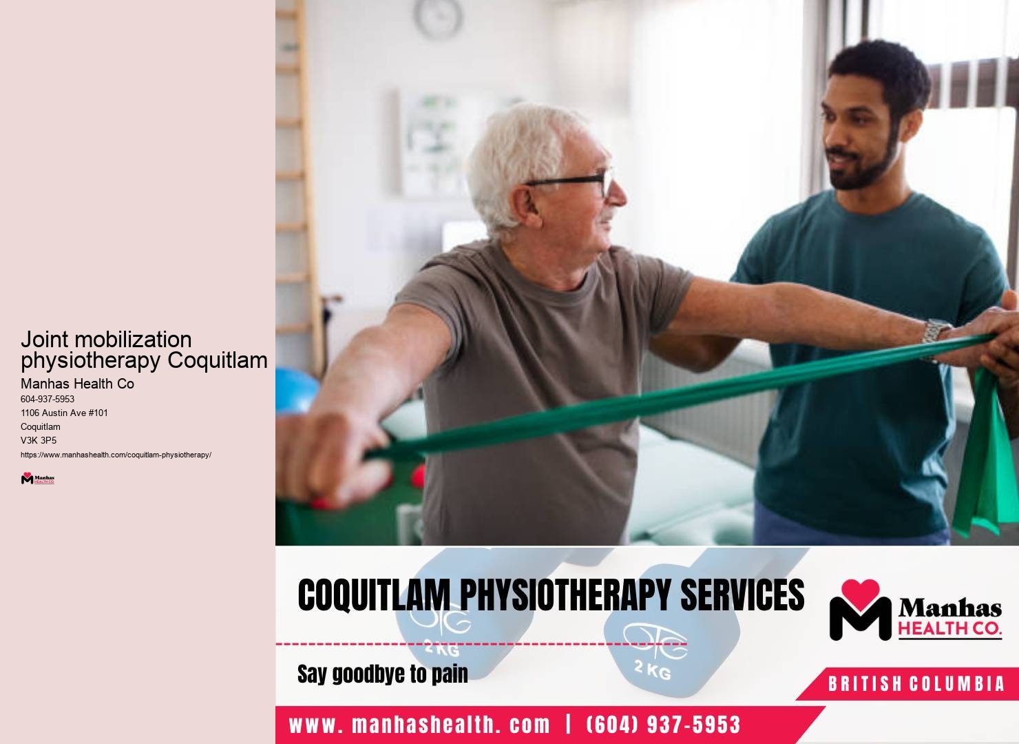 Back pain physiotherapy near me Joint mobilization physiotherapy Coquitlam