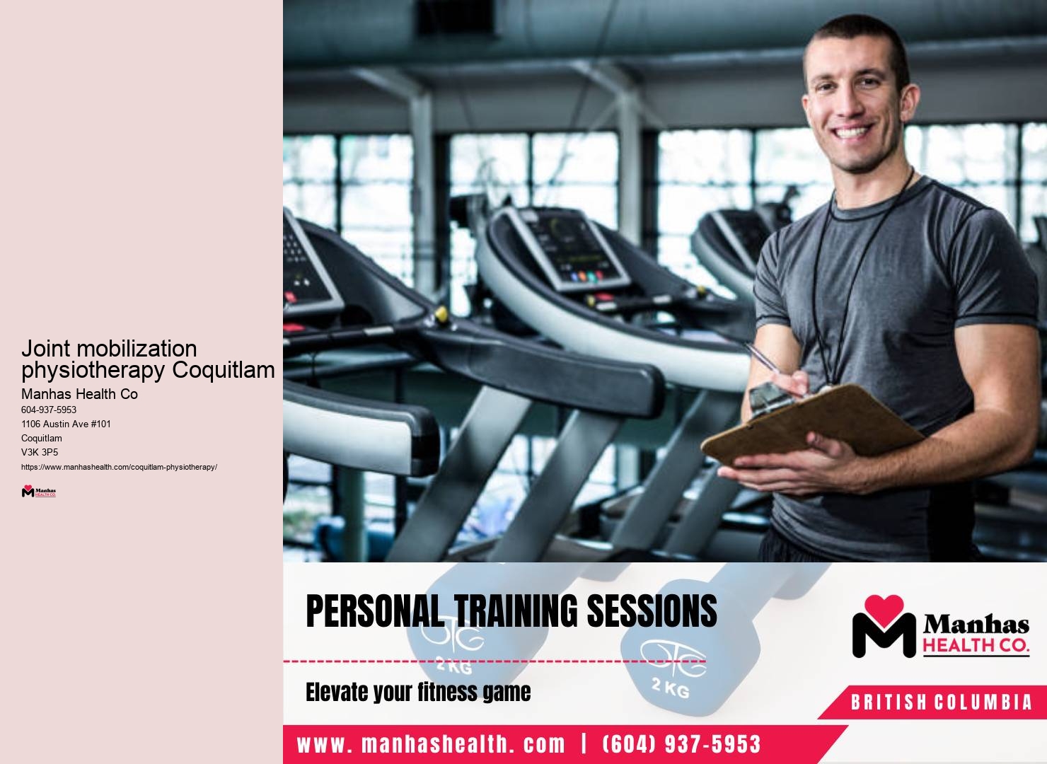 Physiotherapy gait retraining Joint mobilization physiotherapy Coquitlam