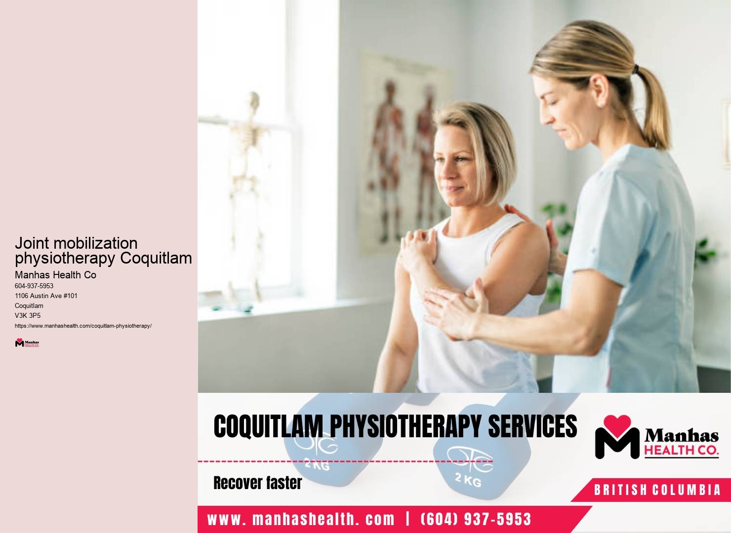 Effective exercise therapy Joint mobilization physiotherapy Coquitlam