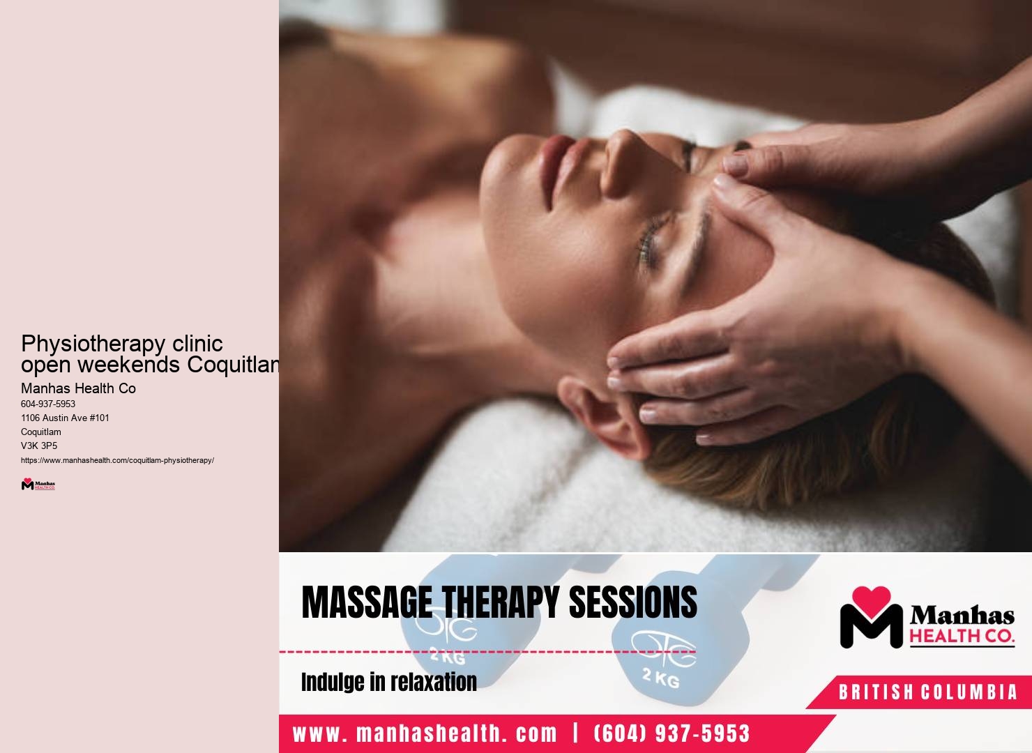 Elbow physiotherapy Physiotherapy clinic open weekends Coquitlam
