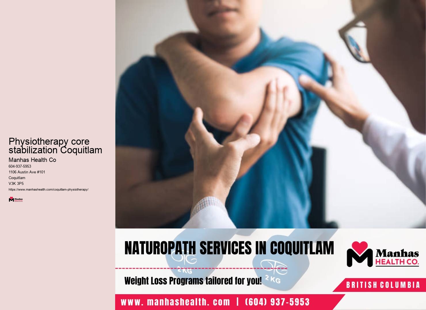 Physiotherapy for posture Physiotherapy core stabilization Coquitlam