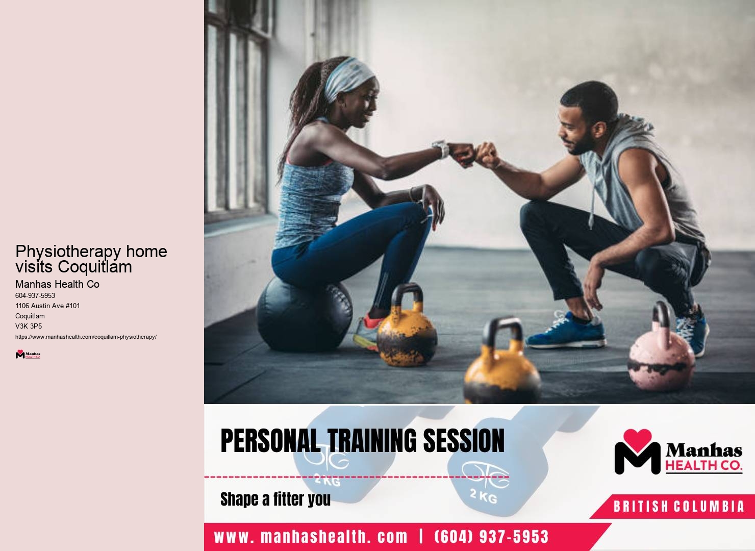 Exercise therapy programs Physiotherapy home visits Coquitlam