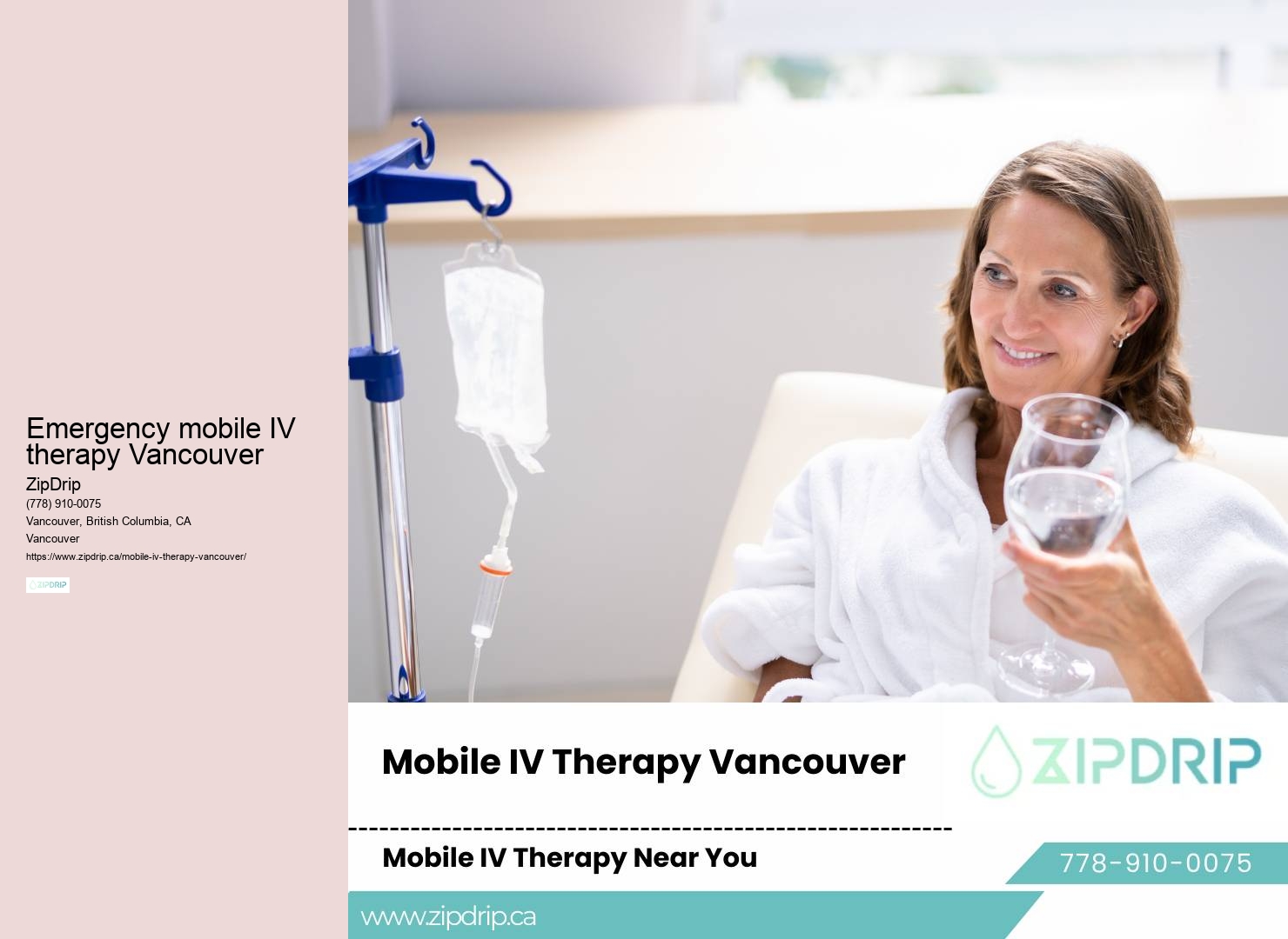 Mobile nutrient IV Emergency mobile IV therapy Vancouver