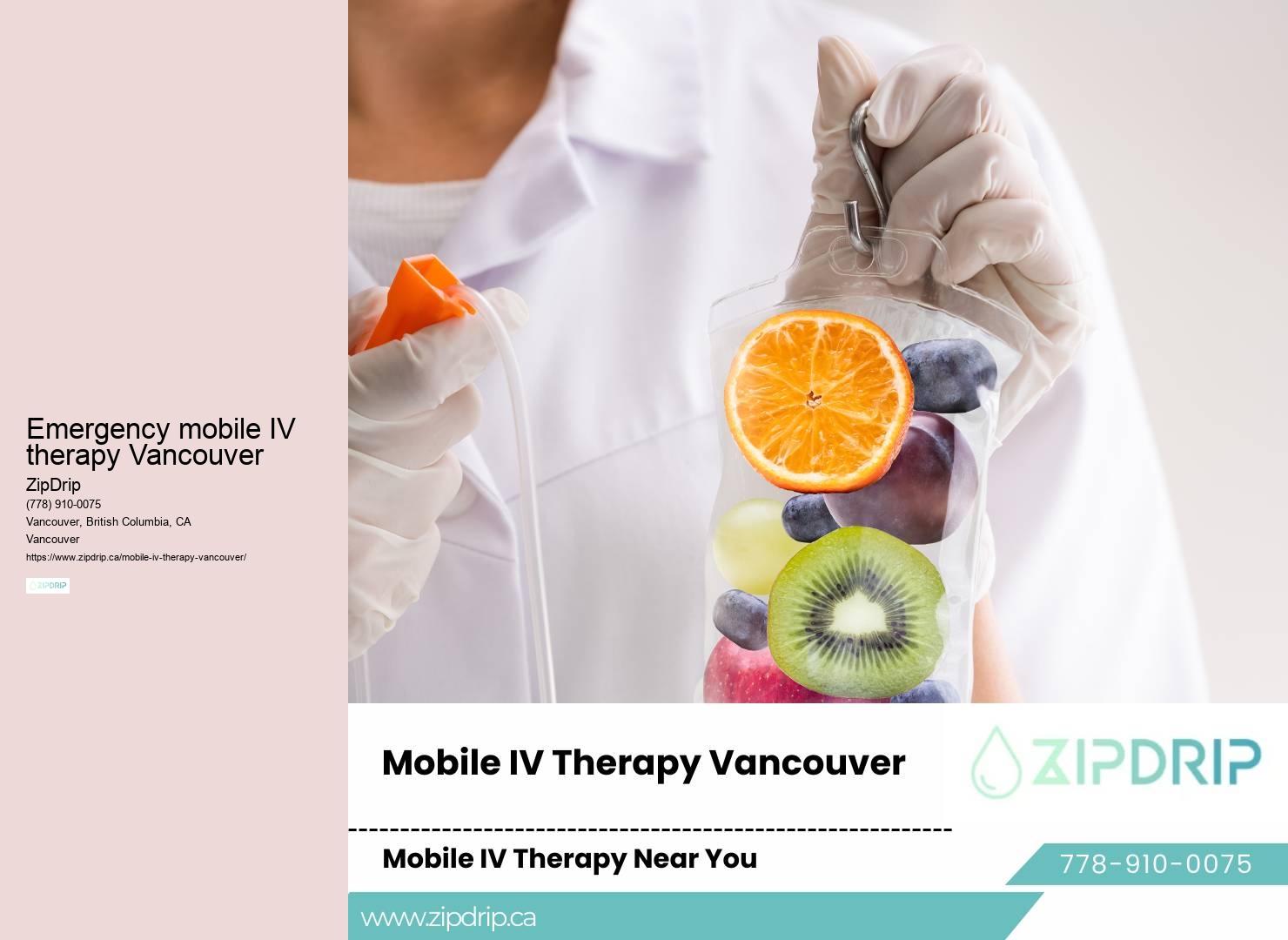Mobile IV hydration therapy at home Emergency mobile IV therapy Vancouver