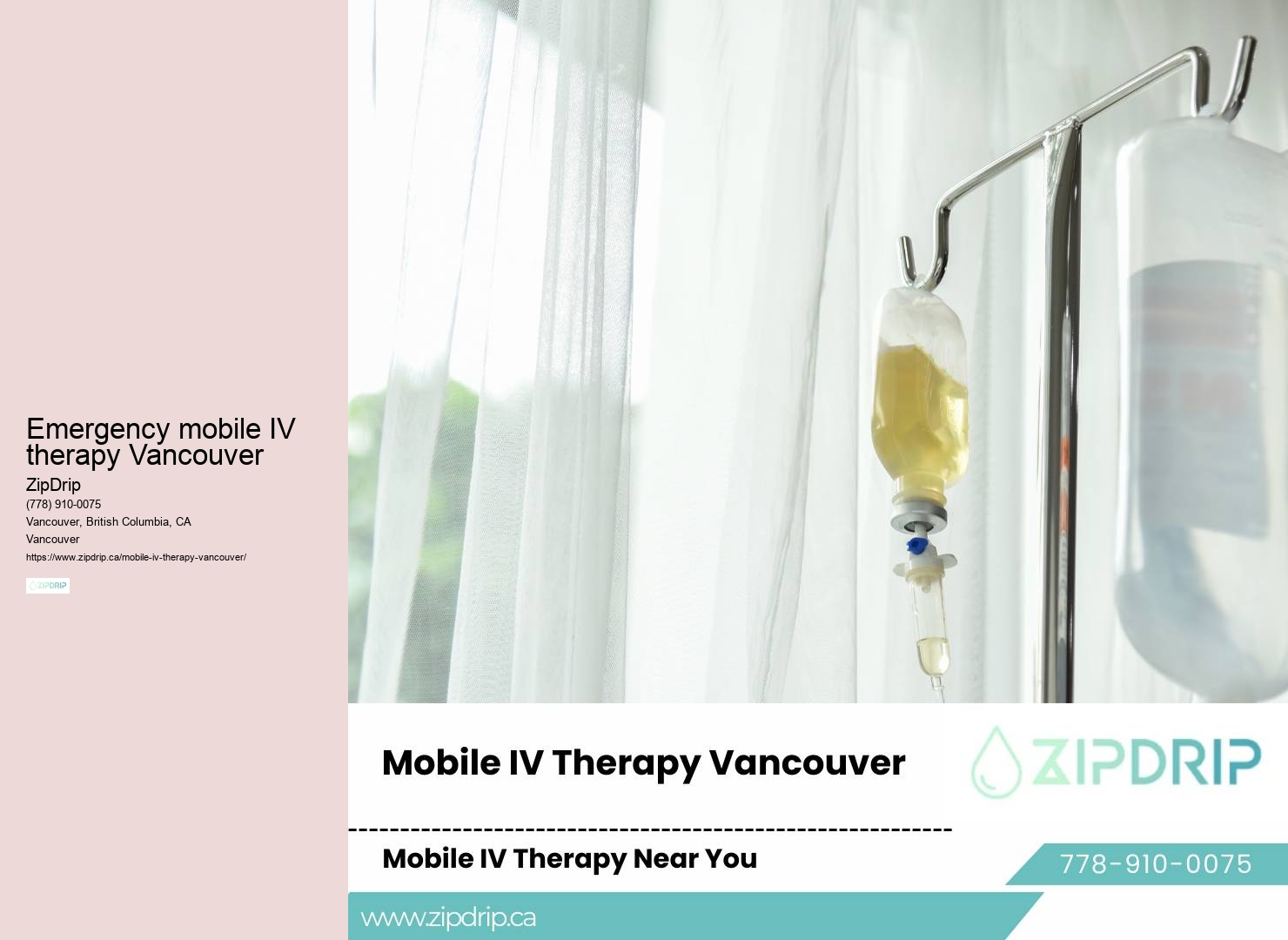 IV infusion for hydration and recovery Emergency mobile IV therapy Vancouver