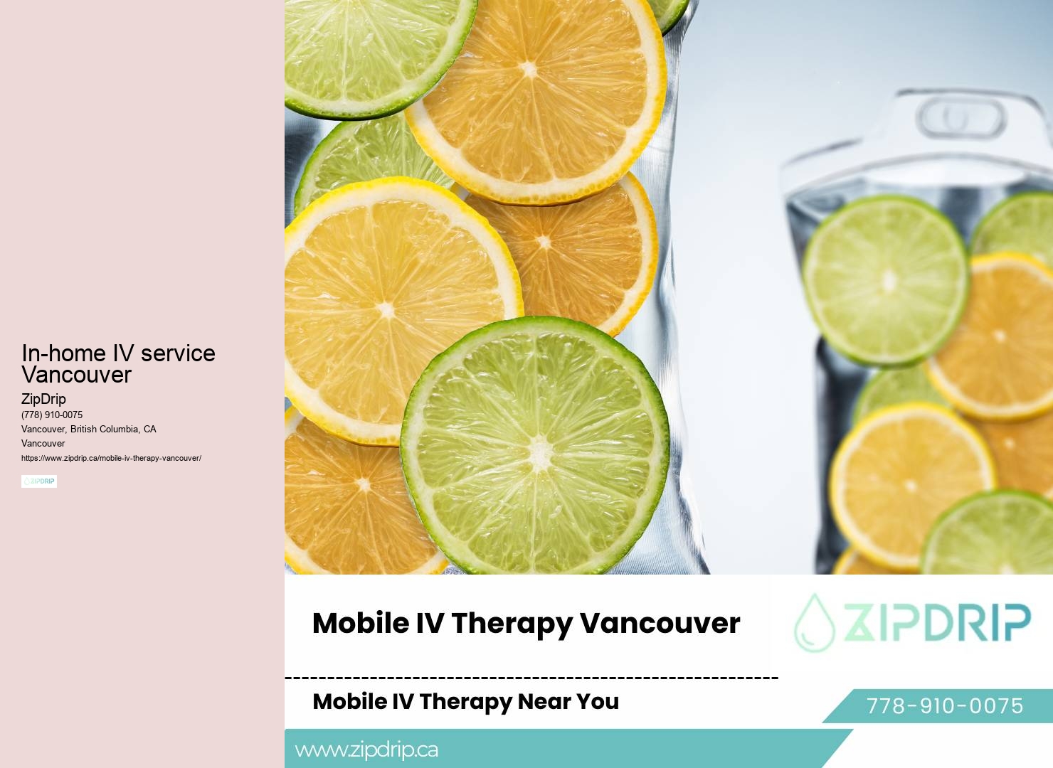 Mobile hydration infusion In-home IV service Vancouver