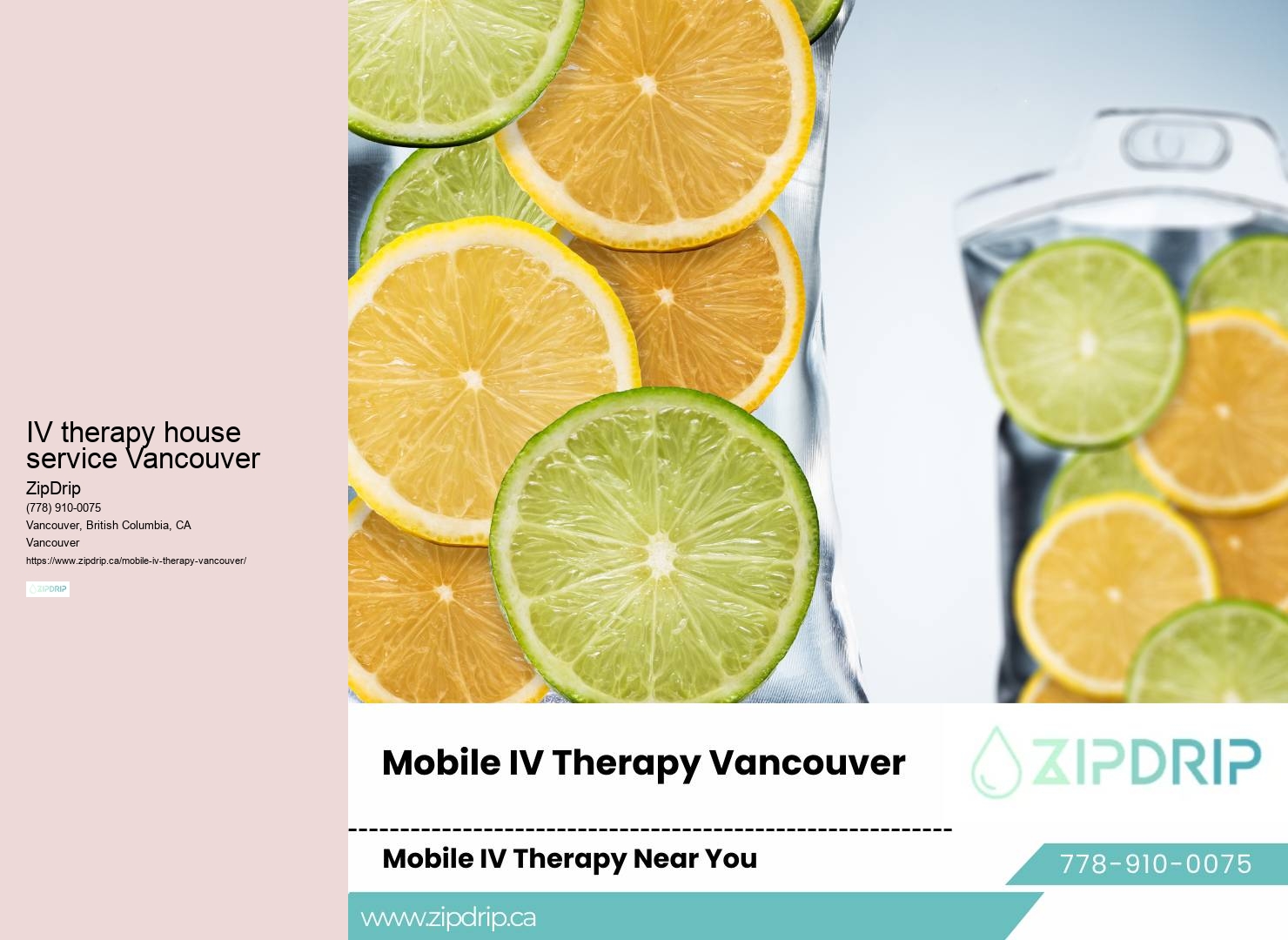 IV therapy house service Vancouver mobile IV hydration house calls