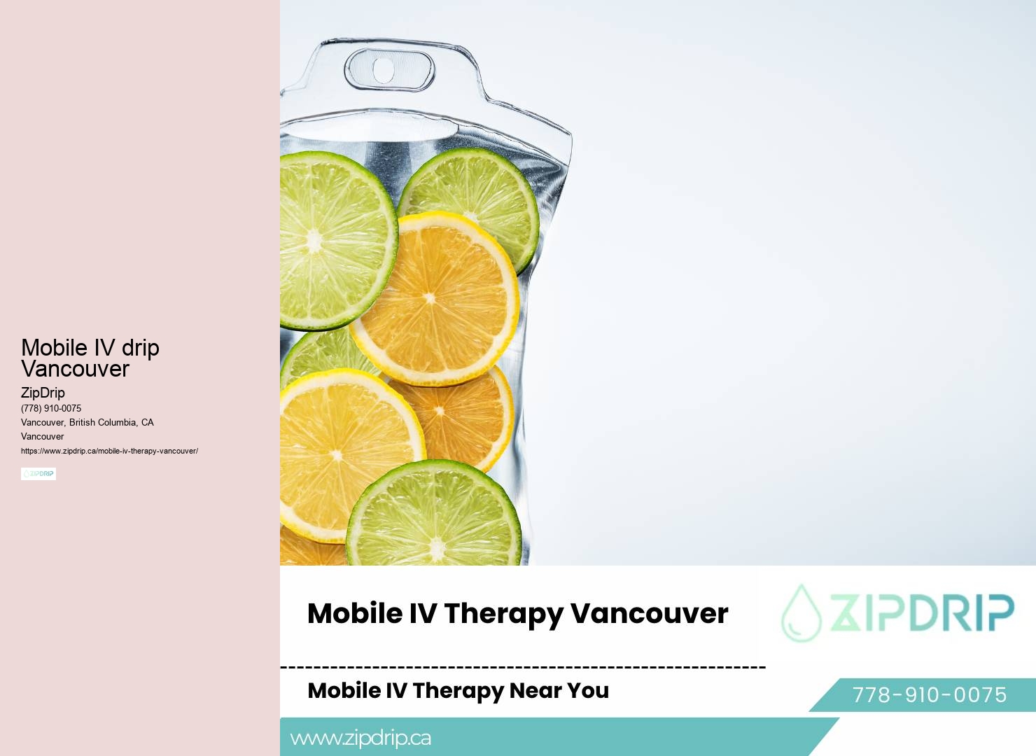 Mobile IV drip Vancouver mobile IV hydration treatment service