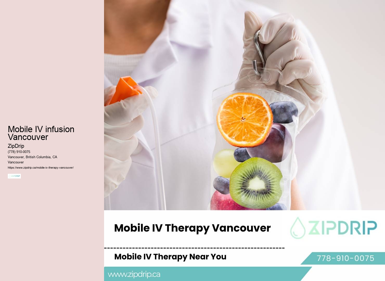 In-home IV drip hydration Mobile IV infusion Vancouver BC