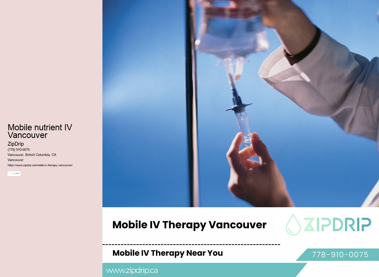 Mobile hangover remedy Mobile nutrient IV Vancouver