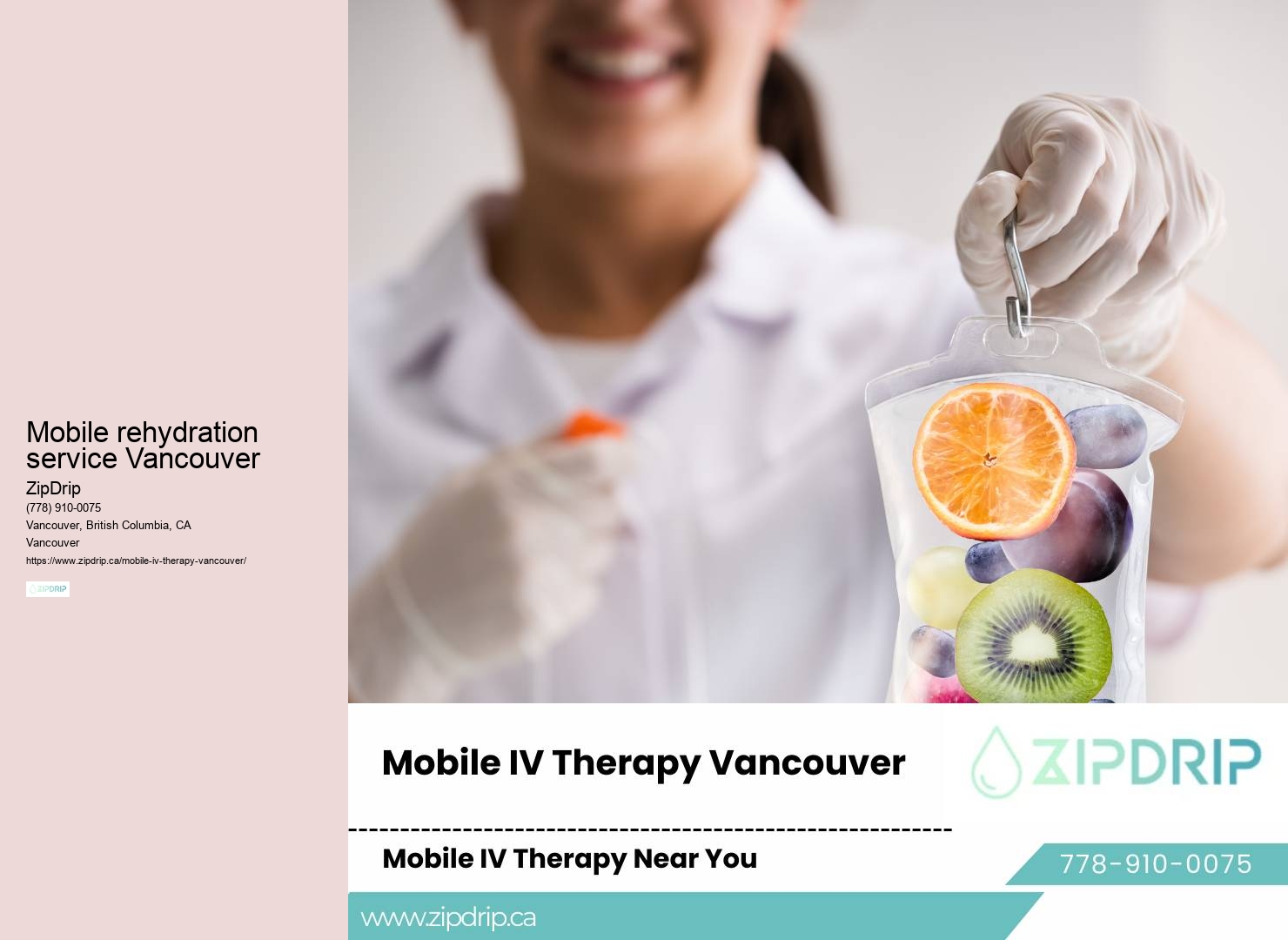 IV hydration at home service Mobile rehydration service Vancouver