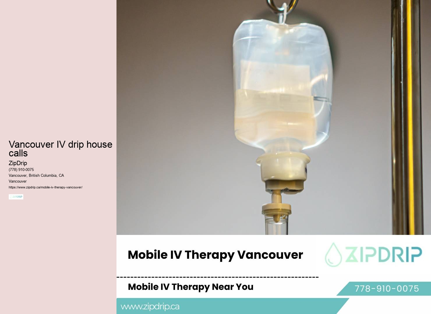 Vancouver IV drip house calls IV hydration drip hydration therapy