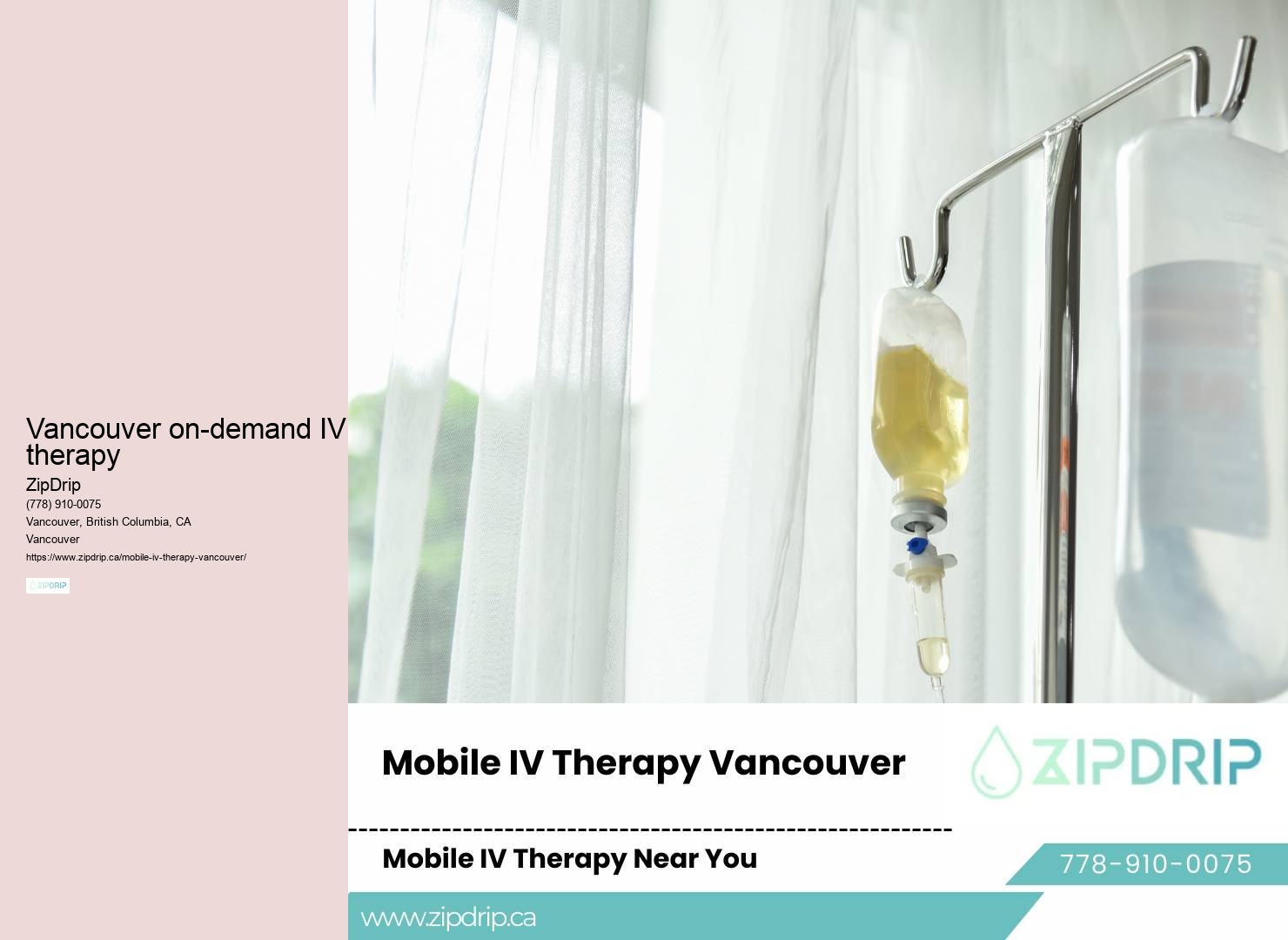 Vancouver on-demand IV therapy mobile IV hydration therapy service near me