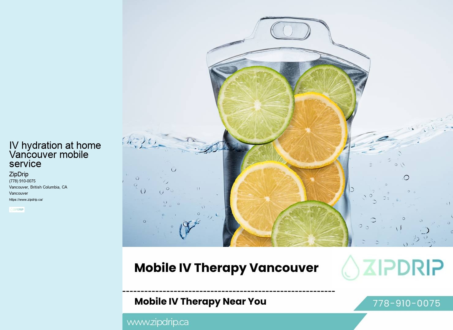 Mobile IV Health Boost IV hydration at home Vancouver mobile service