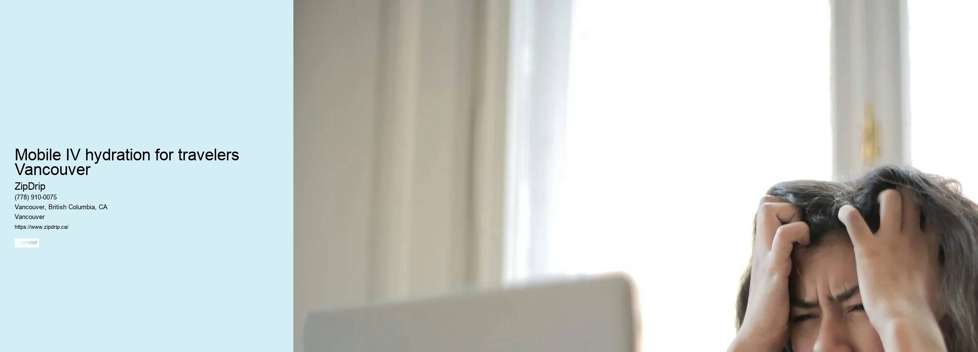 IV hydration therapy delivered to your home Mobile IV hydration for travelers Vancouver