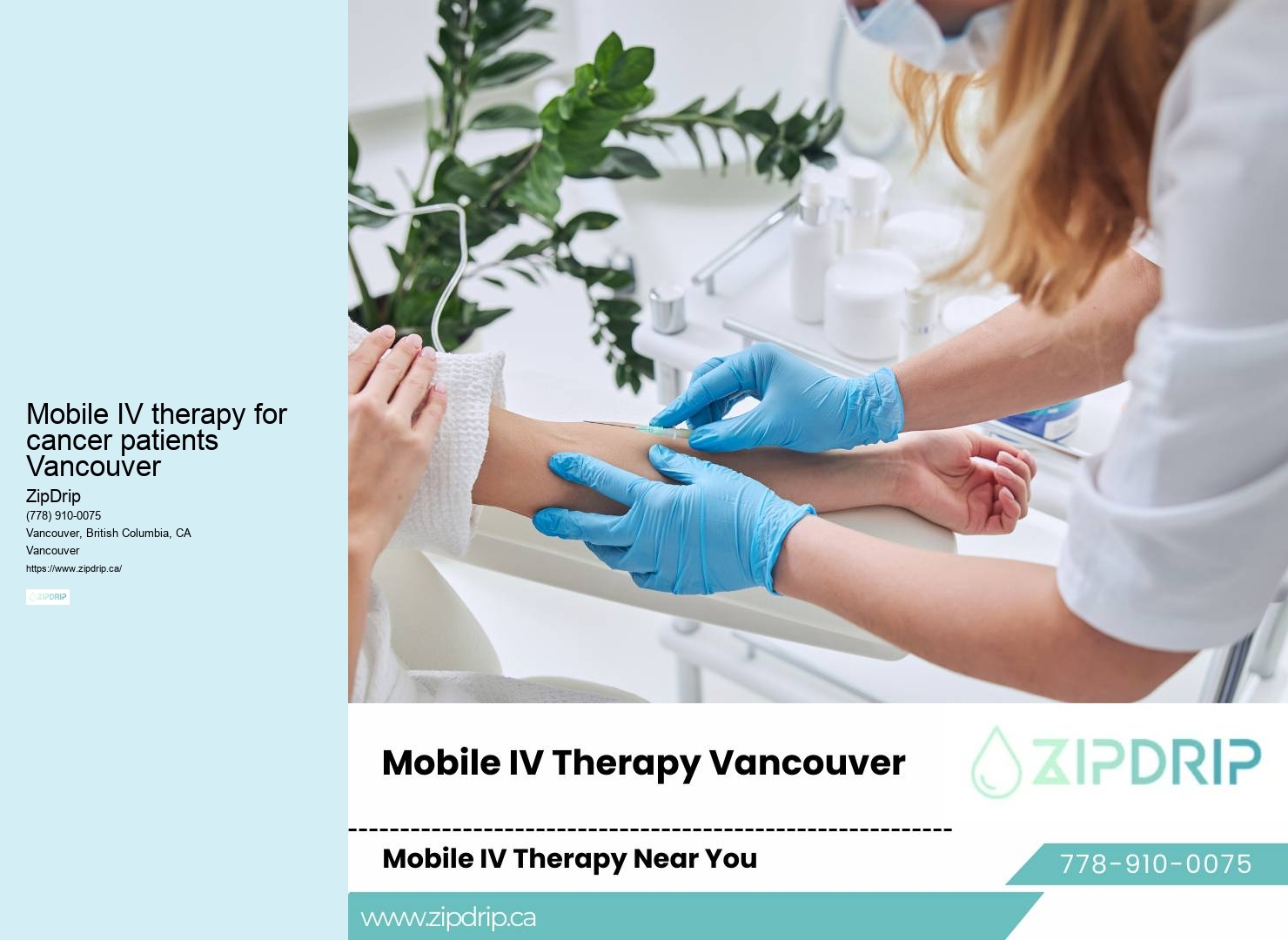 Luxury mobile IV hydration Mobile IV therapy for cancer patients Vancouver