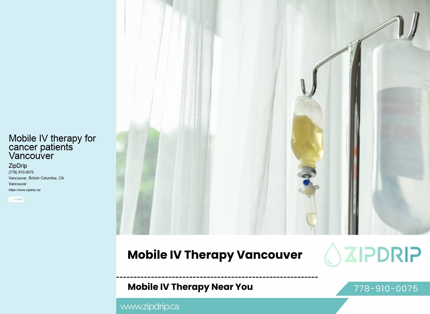 Chronic Fatigue IV Therapy Mobile IV therapy for cancer patients Vancouver
