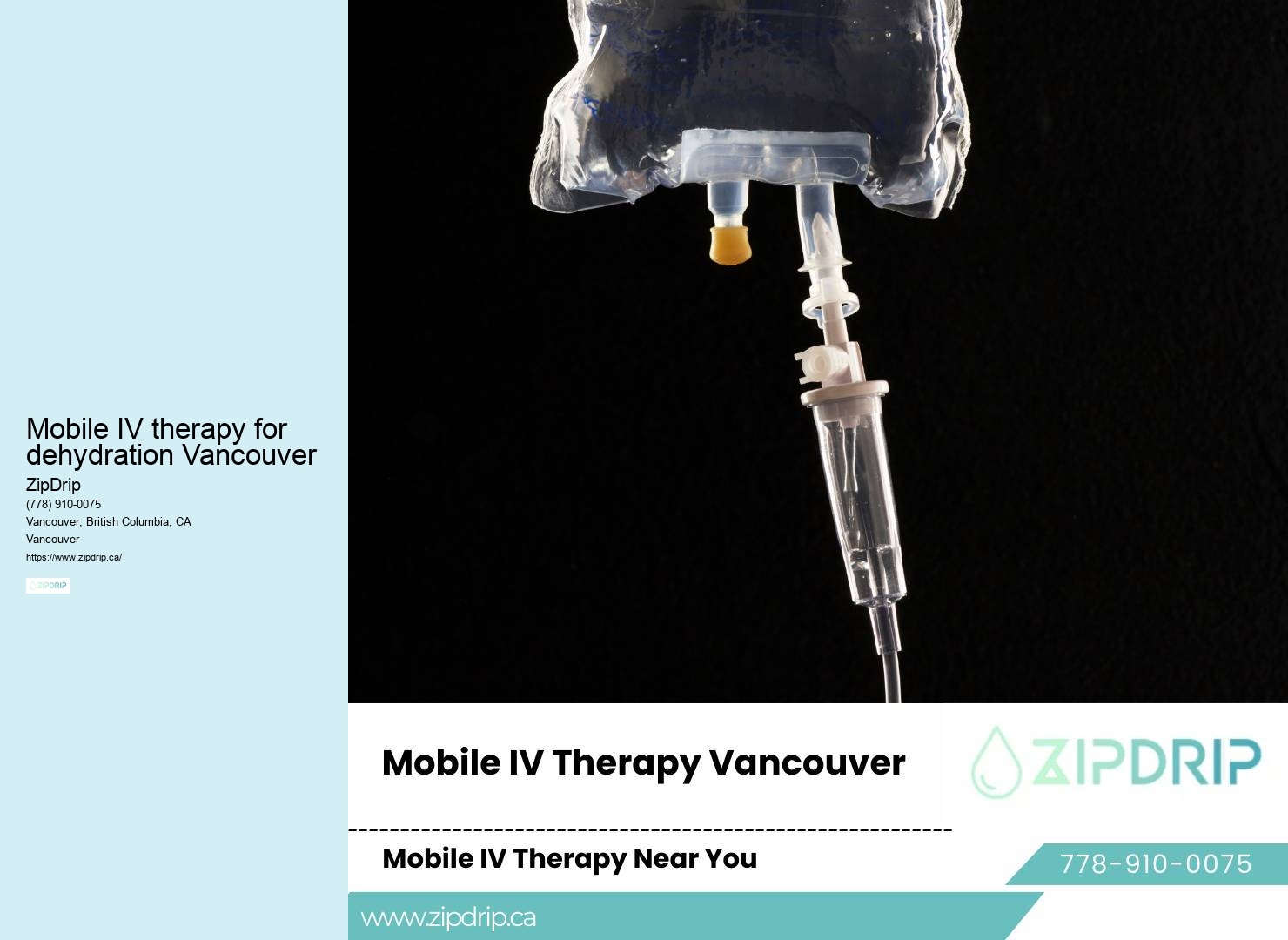 Mobile Vitamin and Hydration Drips Mobile IV therapy for dehydration Vancouver