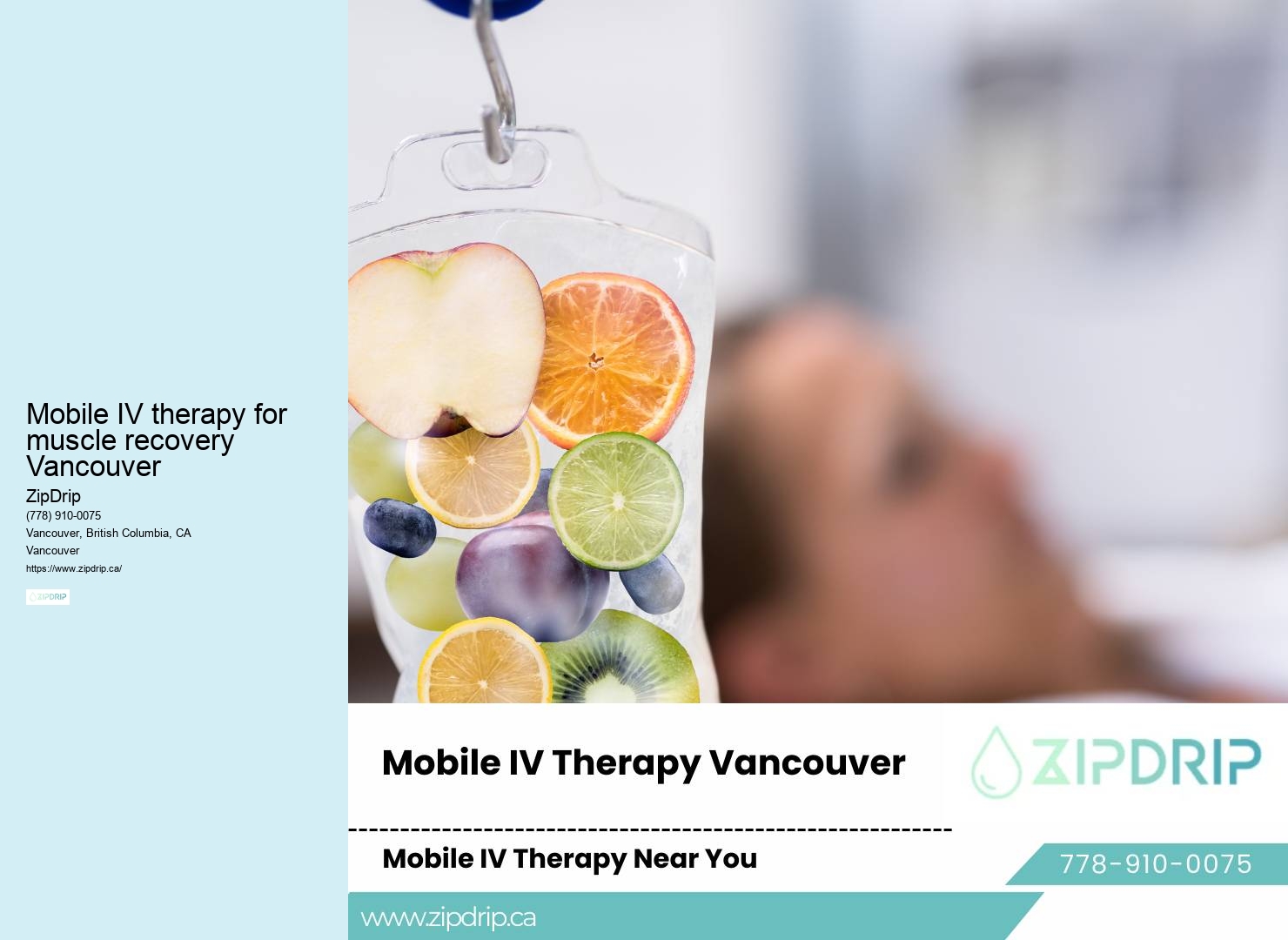 Mobile IV therapy for muscle recovery Vancouver Mobile IV Drip Therapy