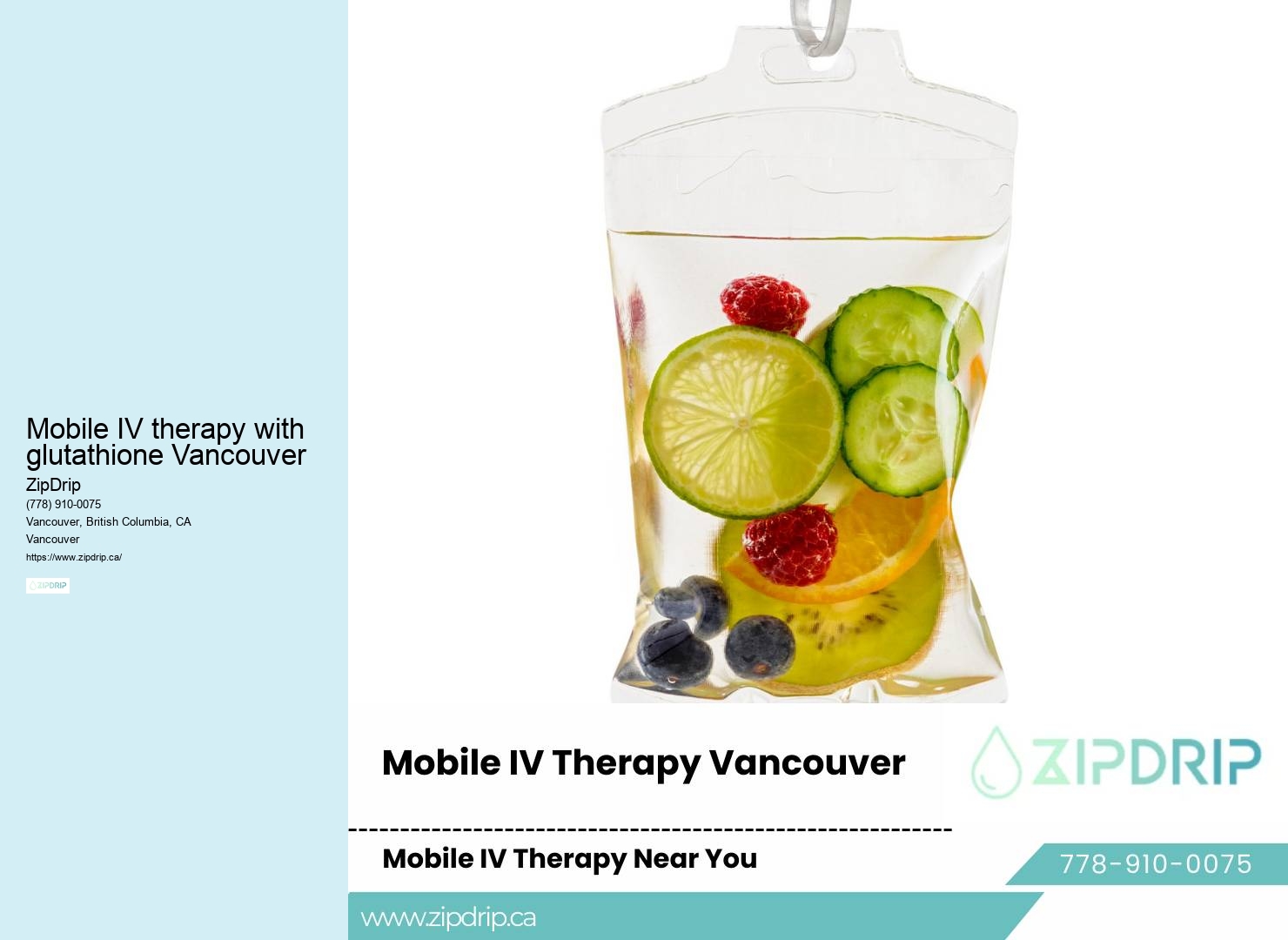Mobile IV therapy for anti-aging Mobile IV therapy with glutathione Vancouver