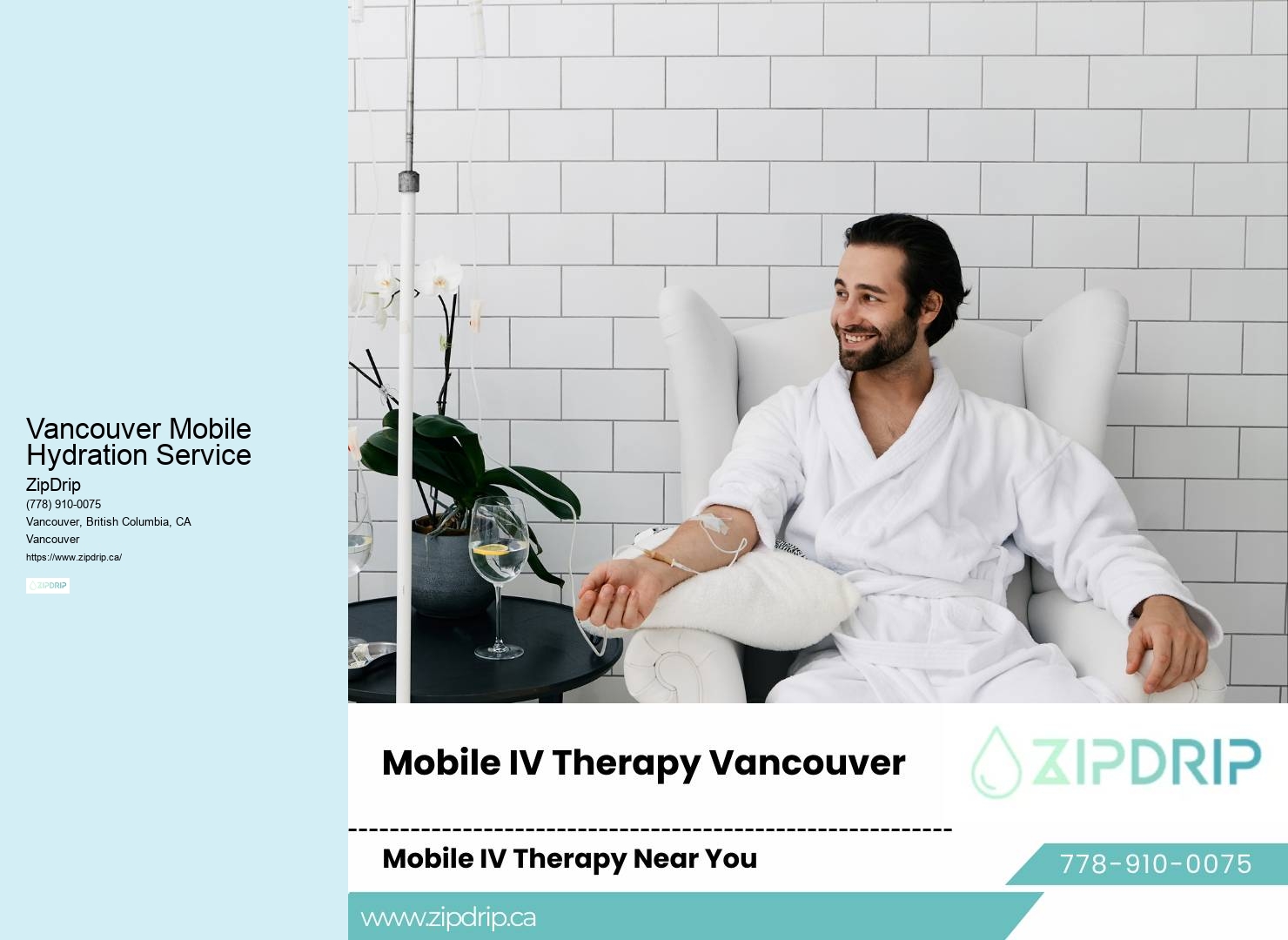 Energy and Vitality IV Therapy Vancouver Mobile Hydration Service