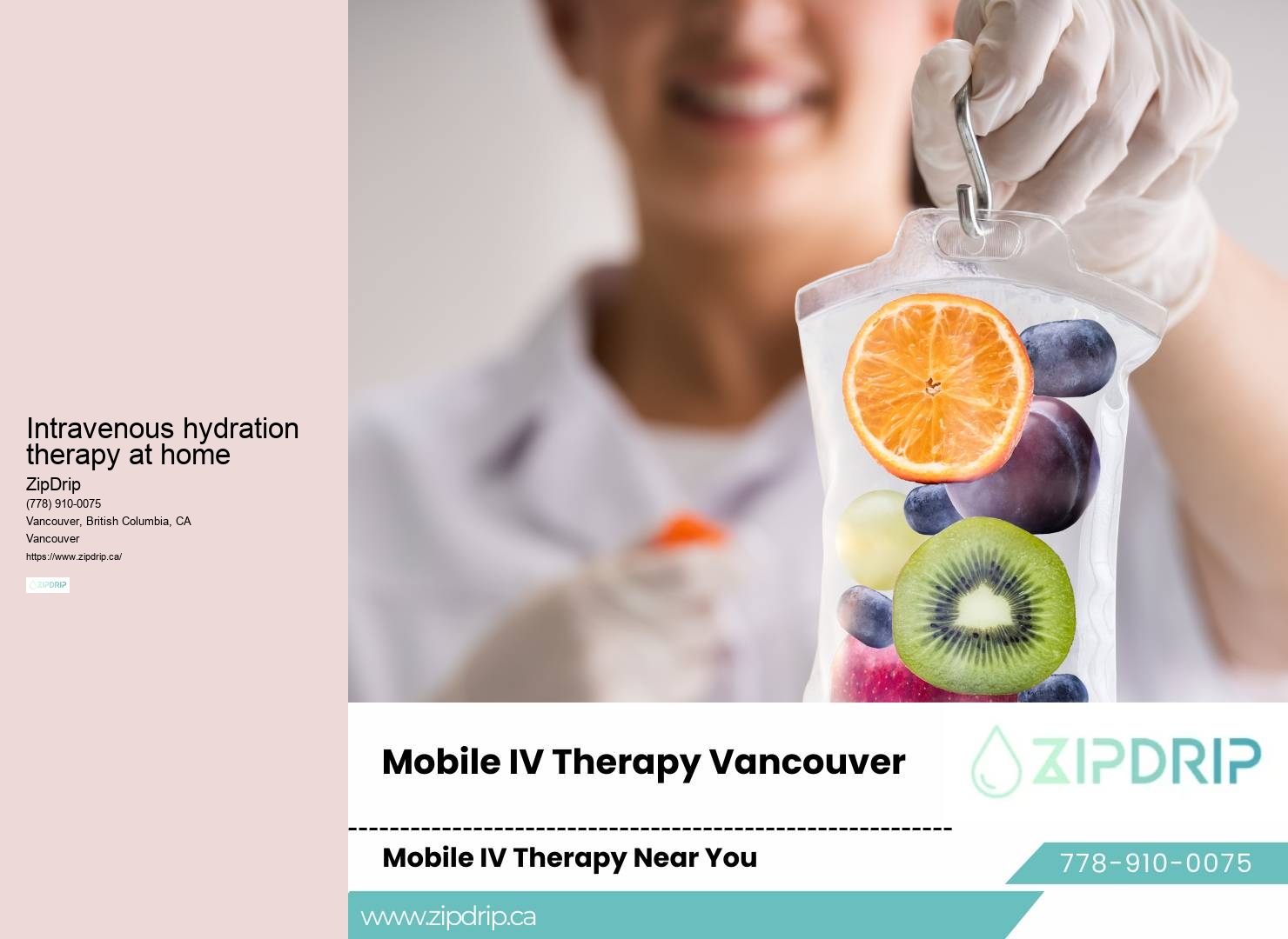 Vancouver IV drip for hydrating dry skin and hair