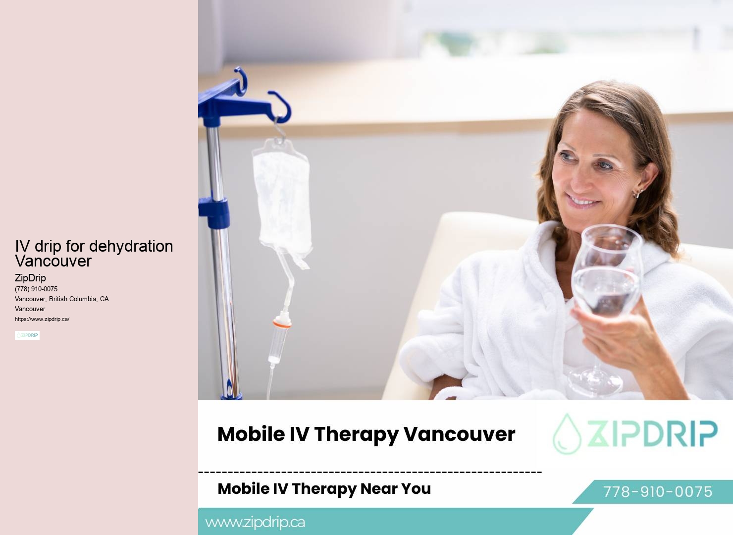 Mobile IV infusion for hangover relief and rejuvenation Vancouver