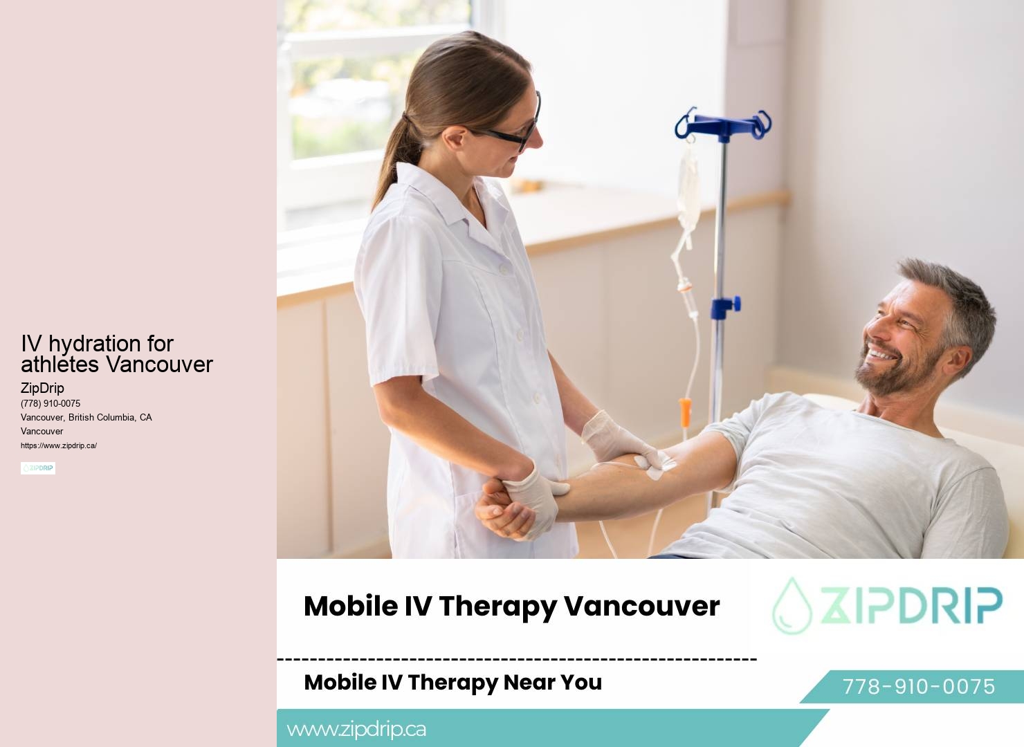 Mobile IV infusion for nutritional deficiencies in Vancouver